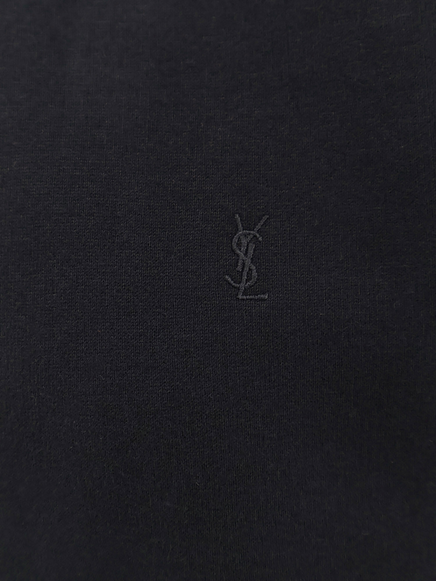 Saint Laurent Certified Cotton Sweatshirt With Cassandre Embroidery In Black
