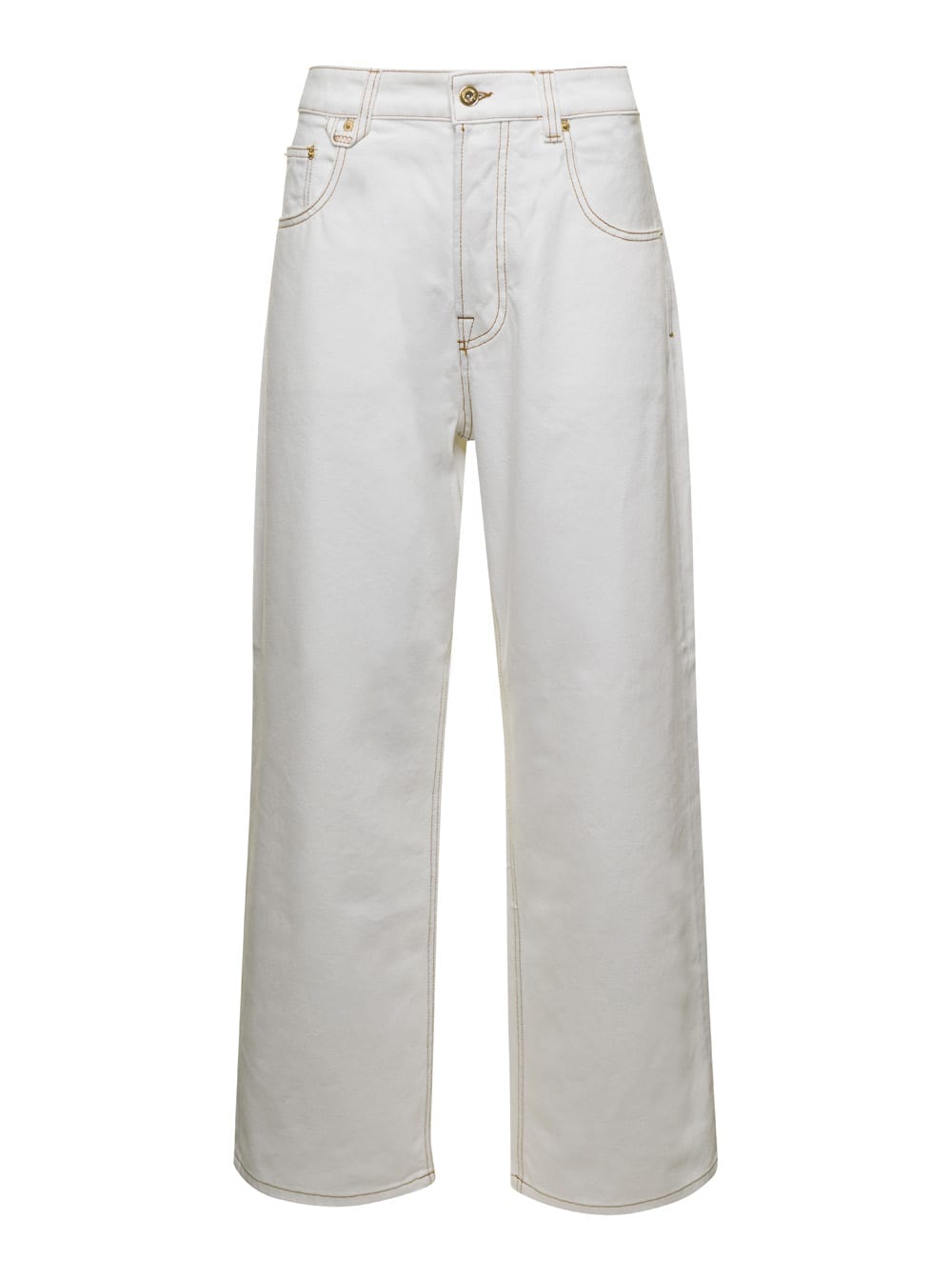 Jacquemus White La De Nîmes Oversize Jeans In Cotton Woman