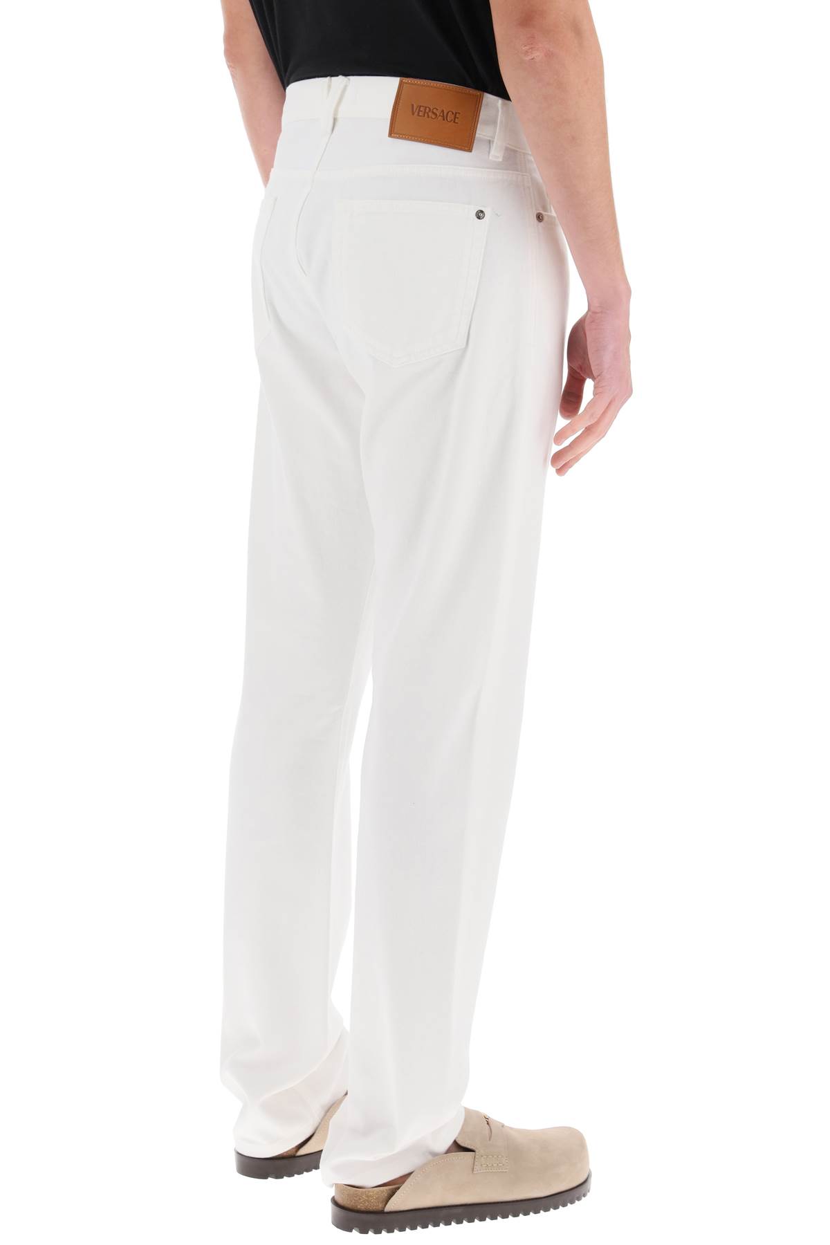 Versace Cotton Denim Jeans In White