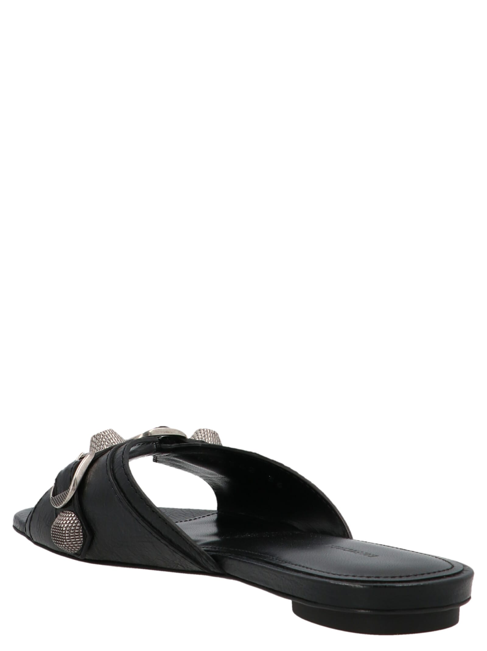 Balenciaga Open-toe Sandals With Decorative Buckle Detail In Black