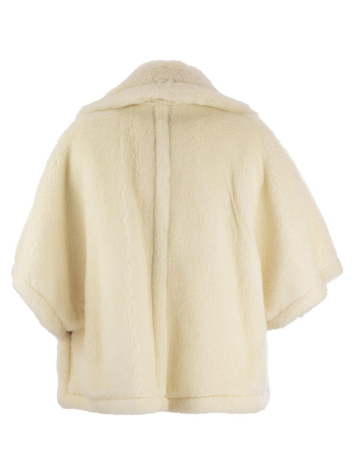 Shop Max Mara Single-breasted Teddy Coat In White