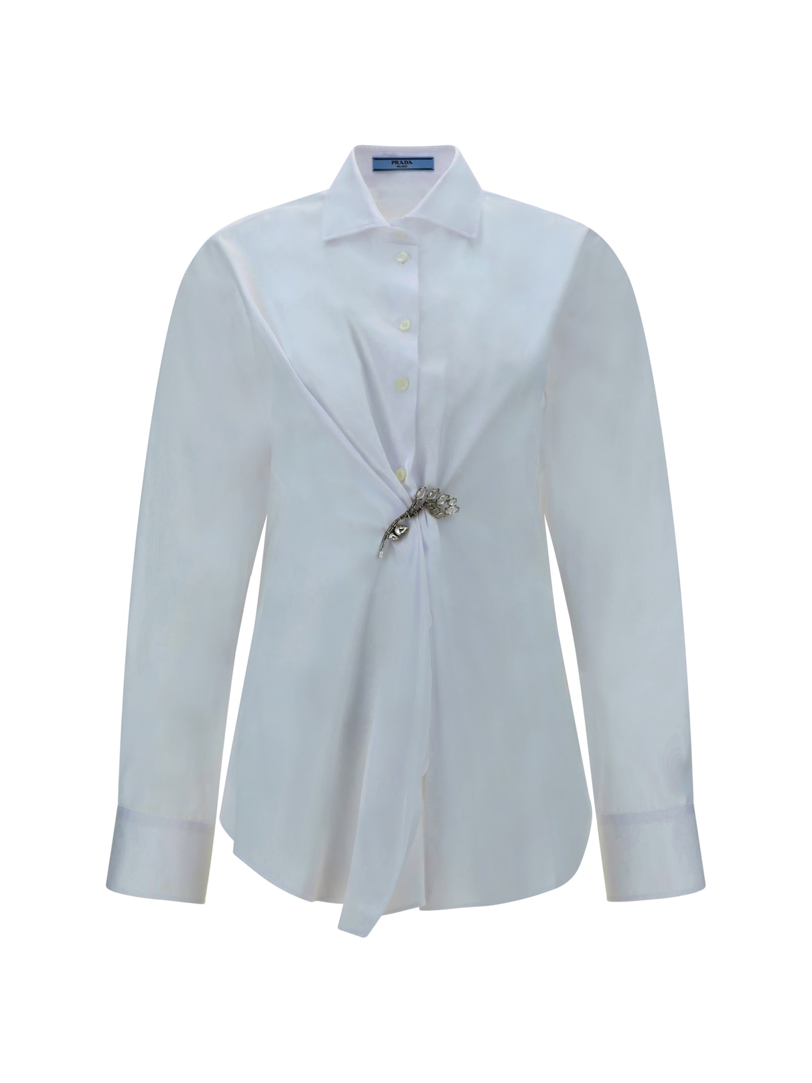 Shop Prada Shirt In Bianco