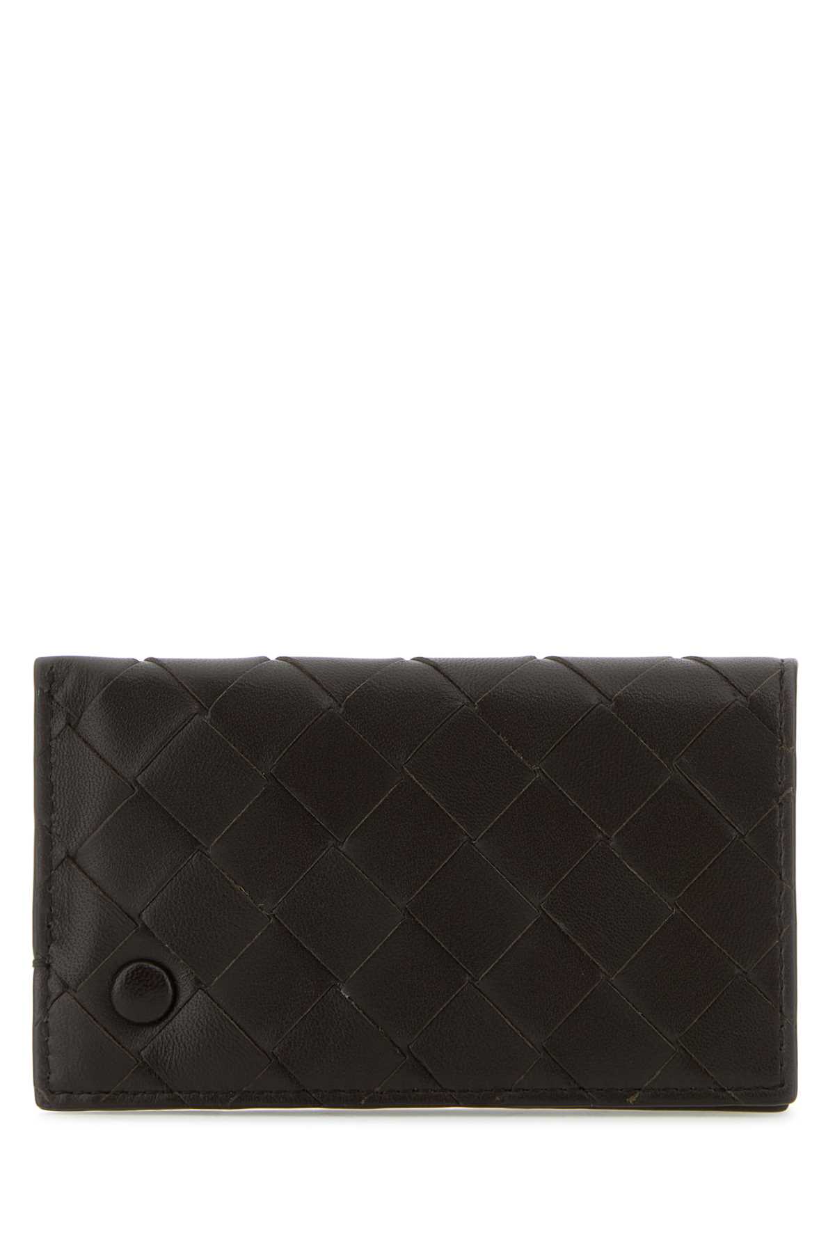 Shop Bottega Veneta Dark Brown Nappa Leather Card Holder In Fondant