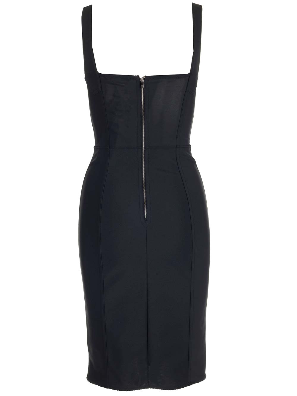 Shop Dolce & Gabbana Midi Corsetry Bustier Dress In Black