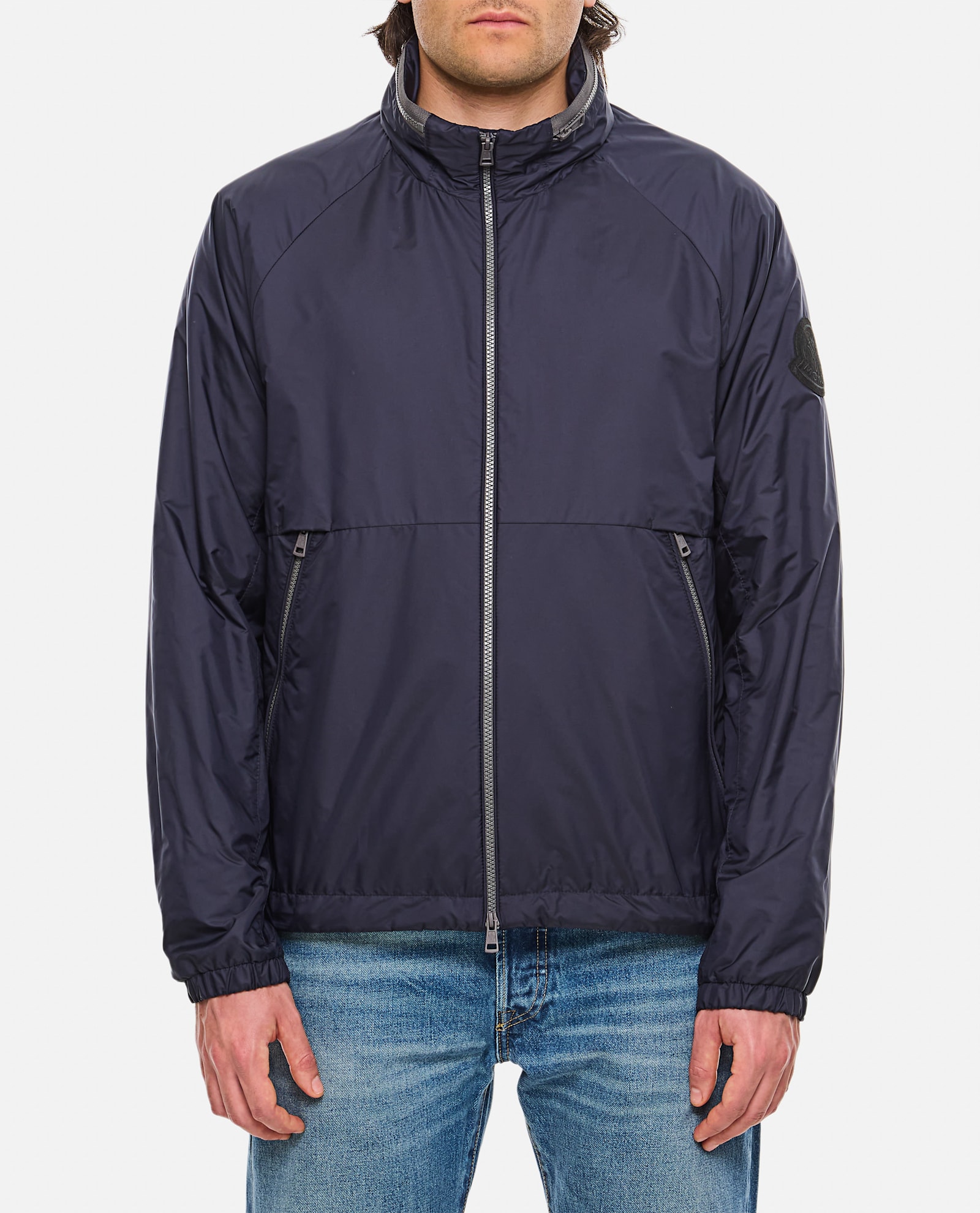 Moncler Navy Blue Octano Recycled Nylon Jacket In Blue