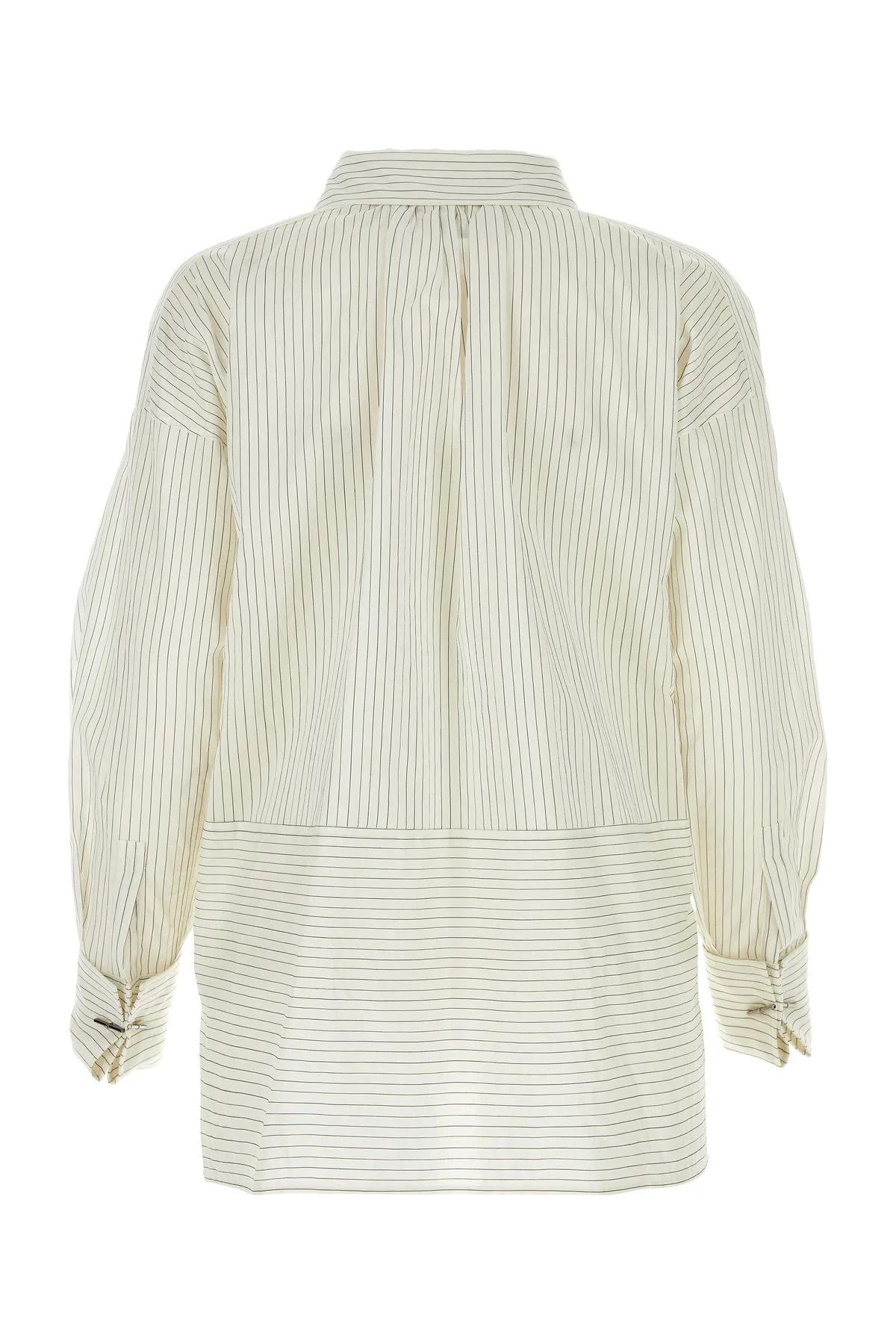 Shop Max Mara Embroidered Cotton Blend Saletta Blouse In White