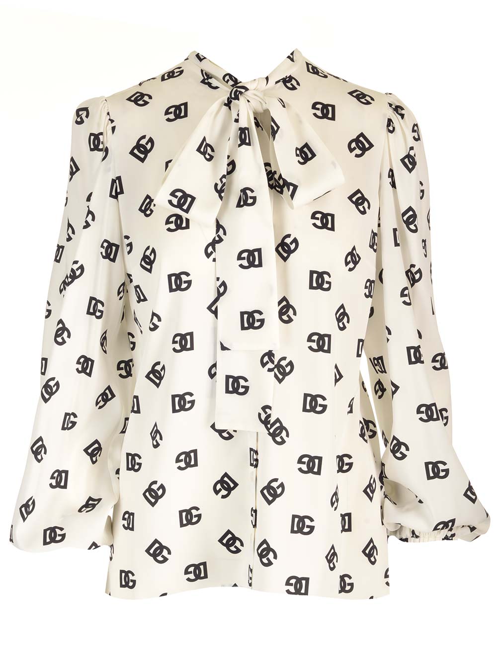 Shop Dolce & Gabbana Shirt With All-over Dg Print In Beige