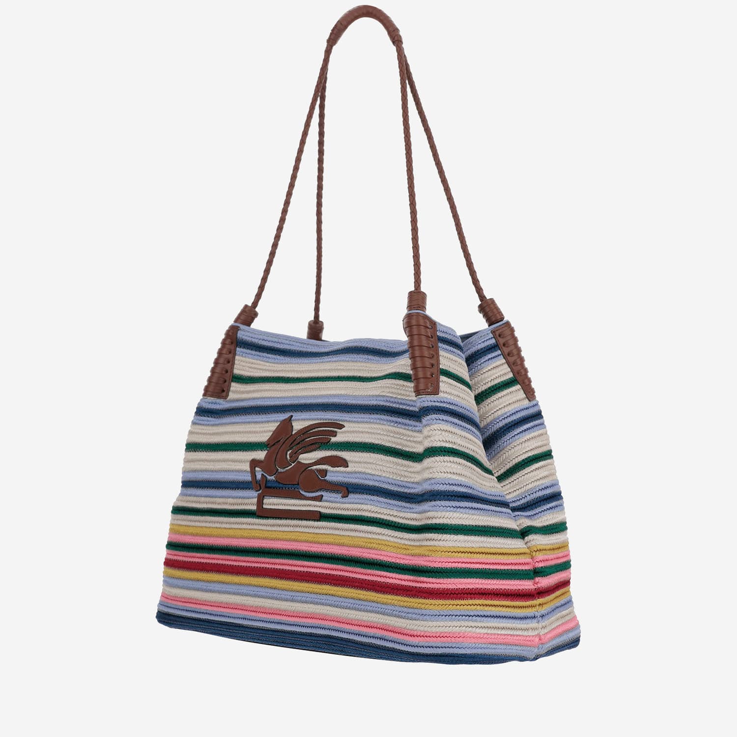 Etro 'libra' Multicolor Shoulder Bag With Maxi Logo On The Front In Multicolour