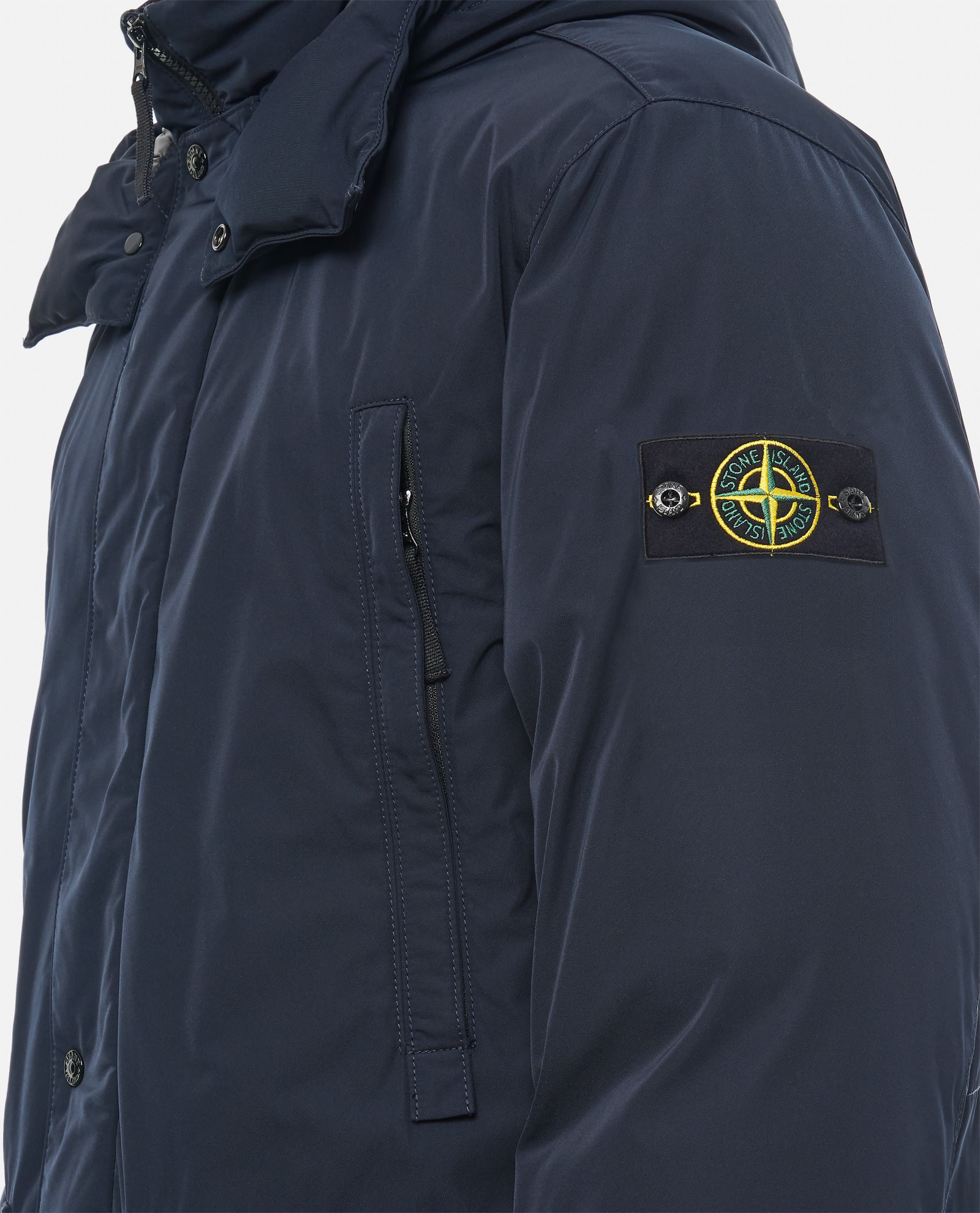 Shop Stone Island Parka Micro Twill In Blue