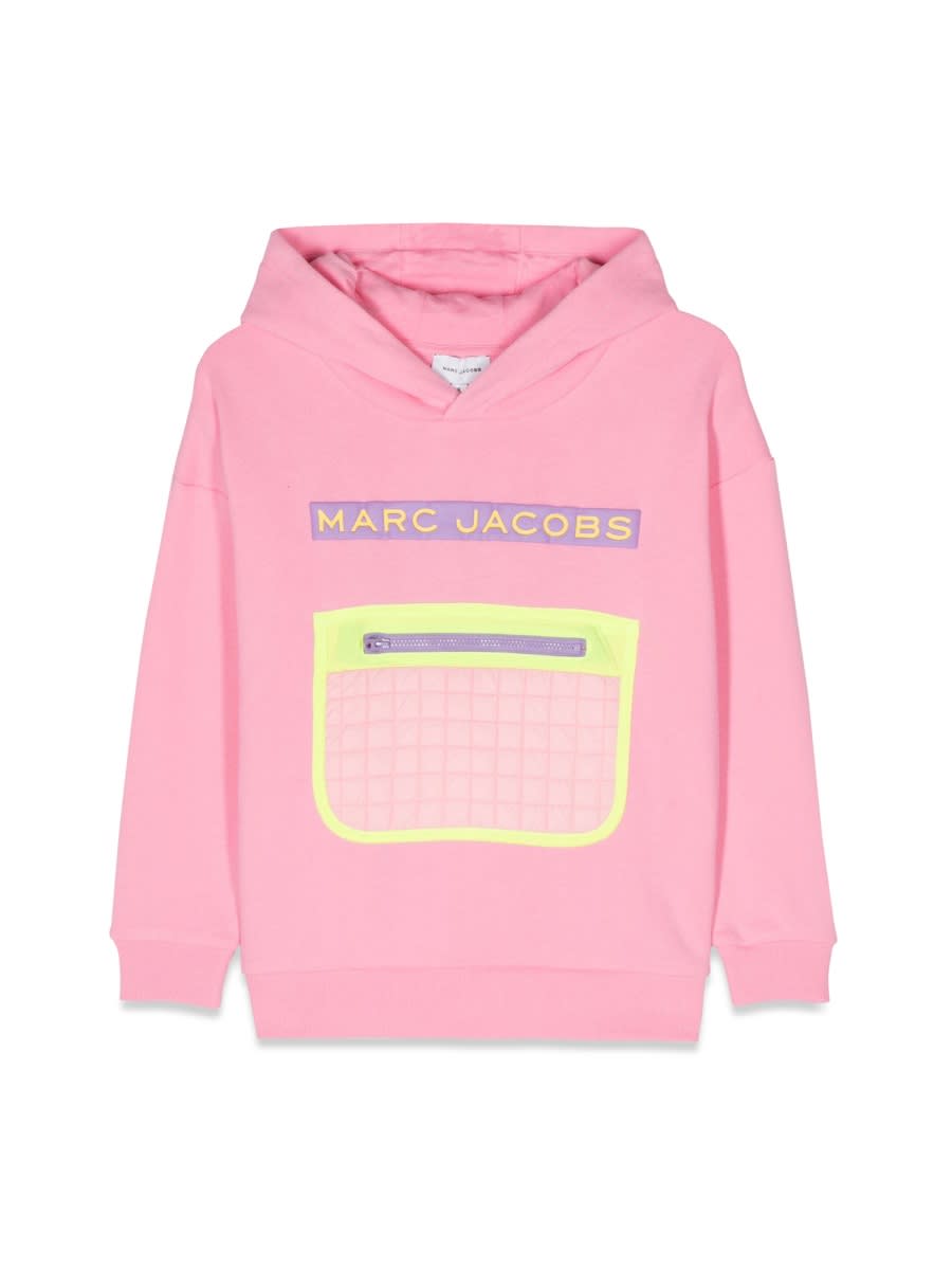 Shop Little Marc Jacobs Hoodie With Pocket In Pink