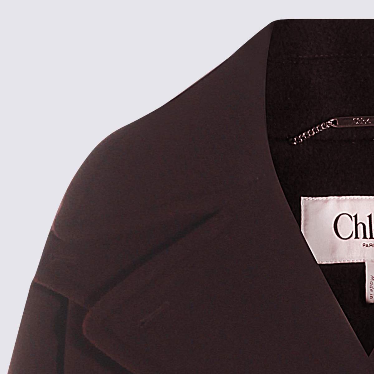 Chloé Women Violet Double-breasted Jacket With Wide Notched Revers And Dropped Shoulders In Wool Ble In Brown
