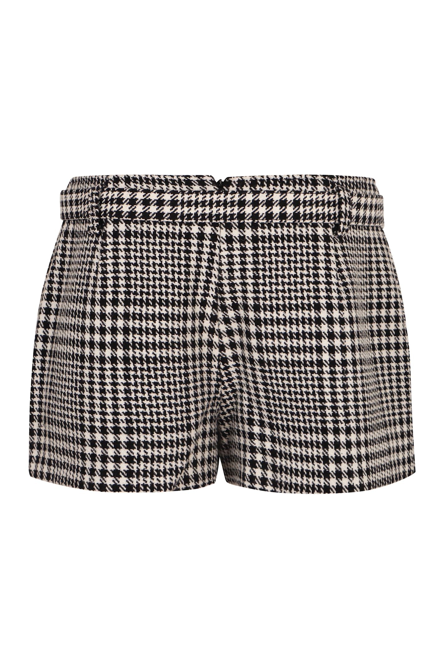 Self-portrait Mini Skirt With Houndstooth Pattern In Gray