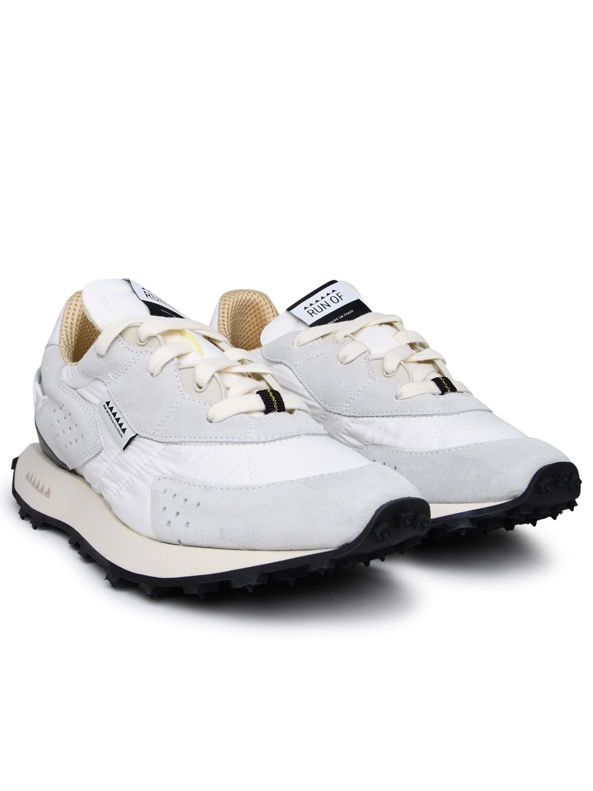 Shop Run Of Two-tone Suede Blend Sneakers In White