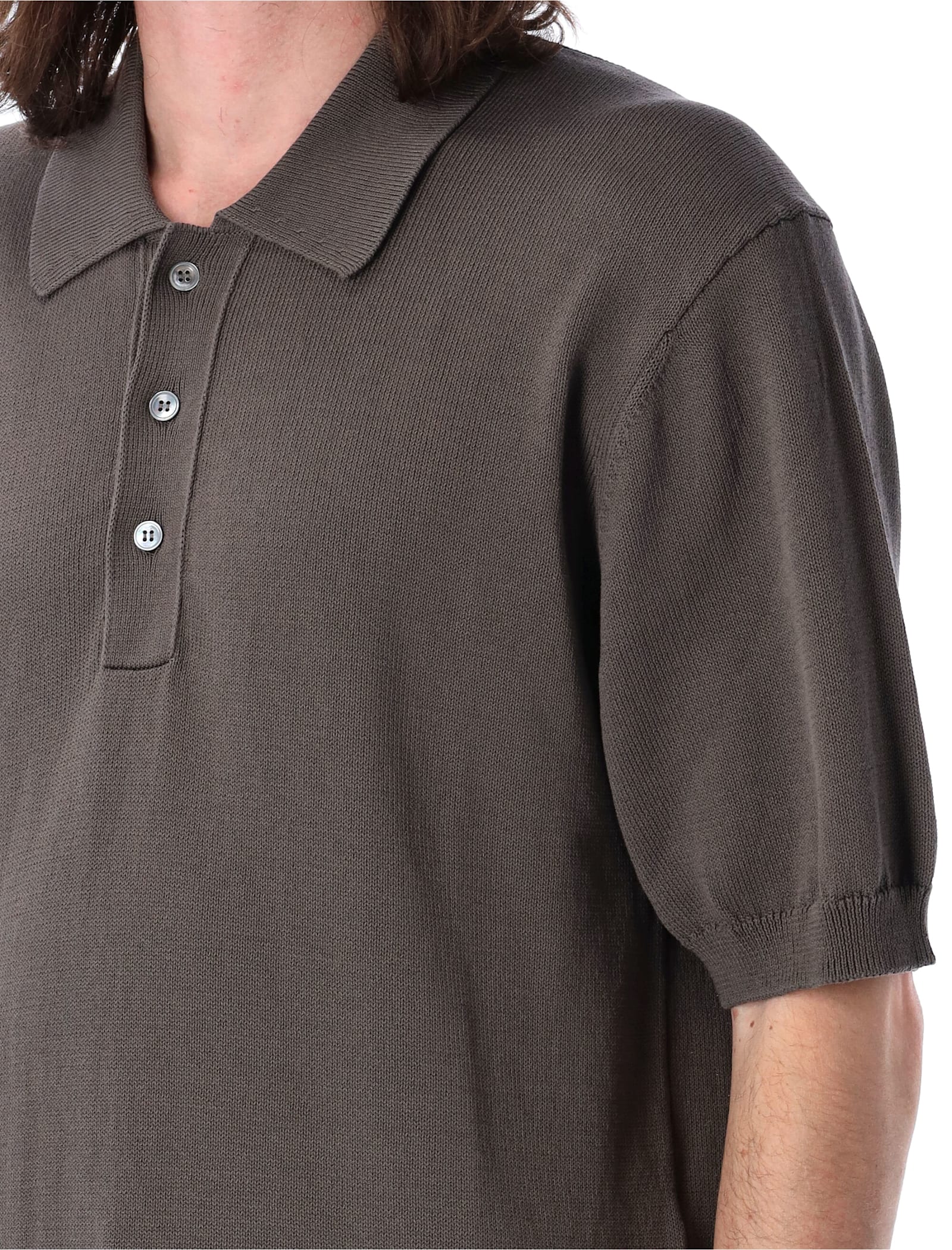Studio Nicholson Swing Polo Shirt In Warmgrey