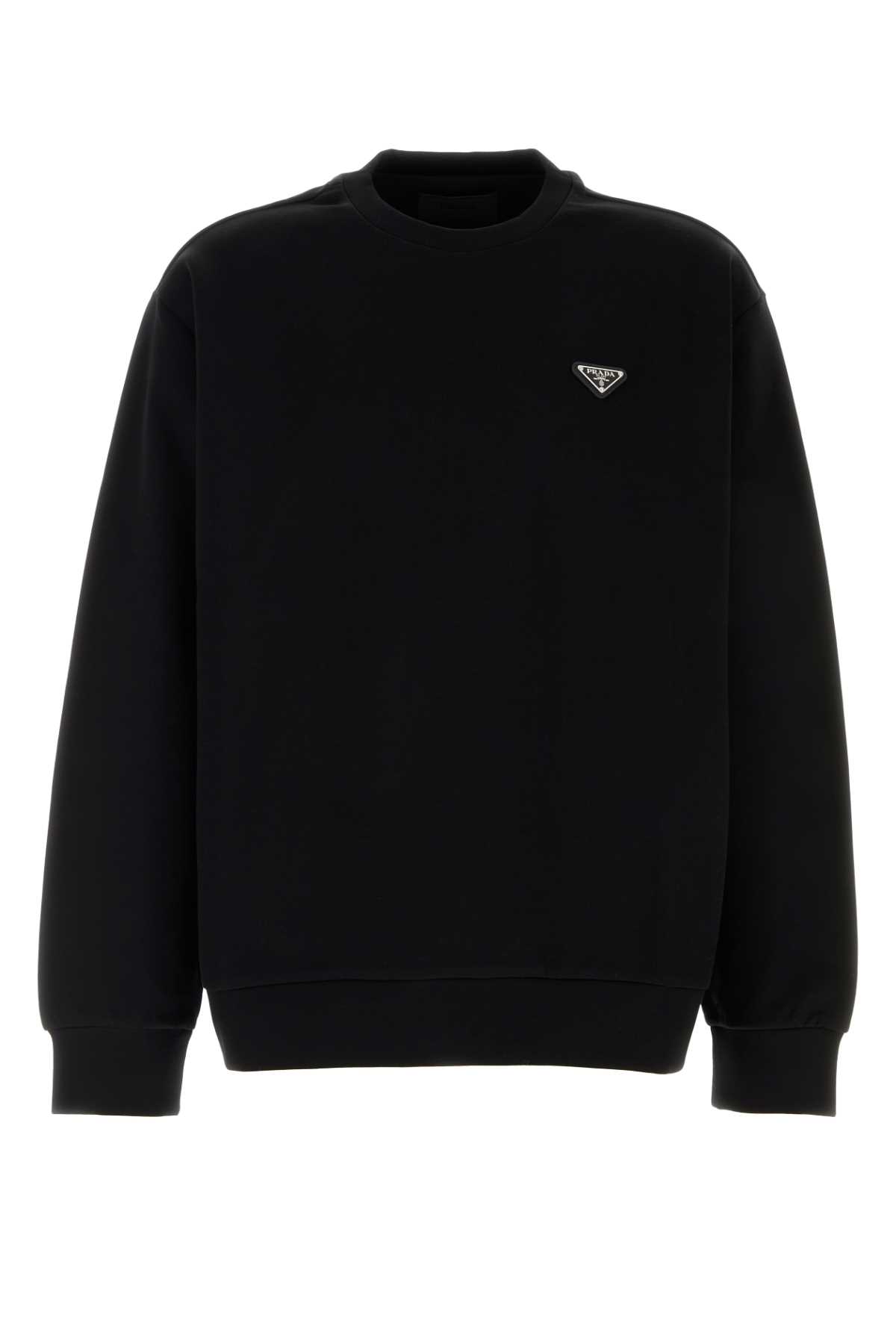 Black Cotton Blend Sweatshirt