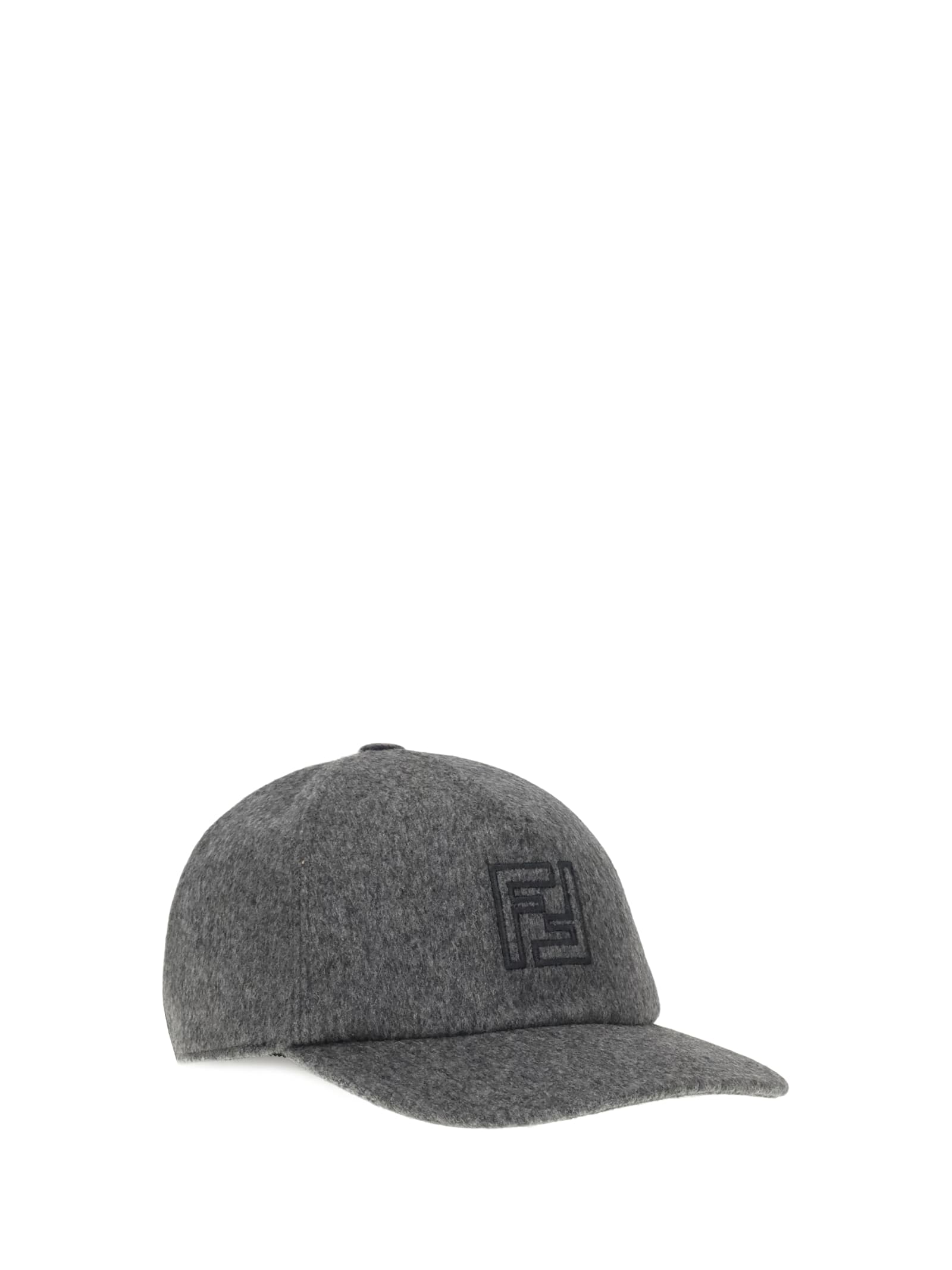 Fendi Wool Baseball Hat In Gray