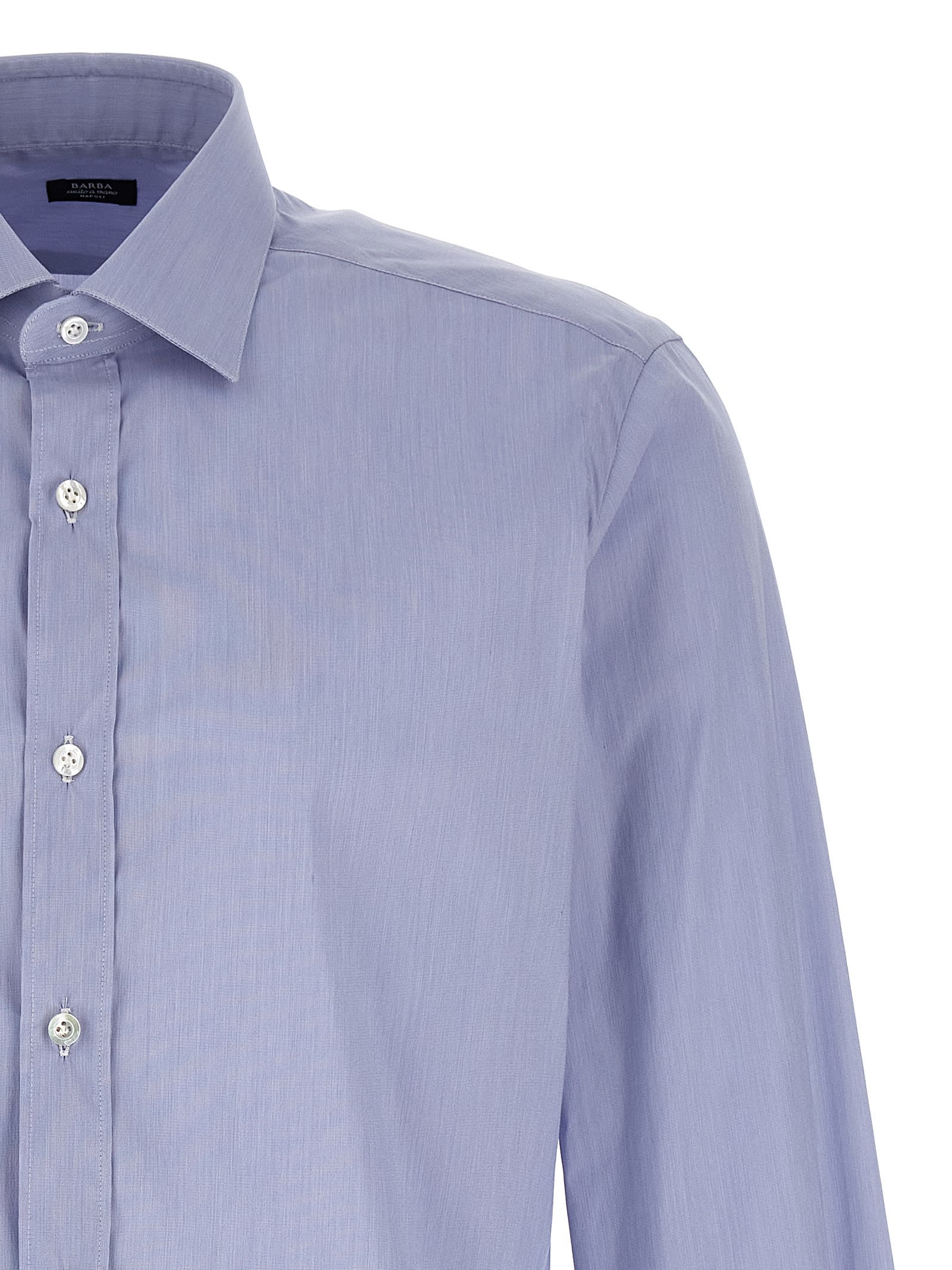 Shop Barba Napoli Fil A Fil Shirt In Light Blue