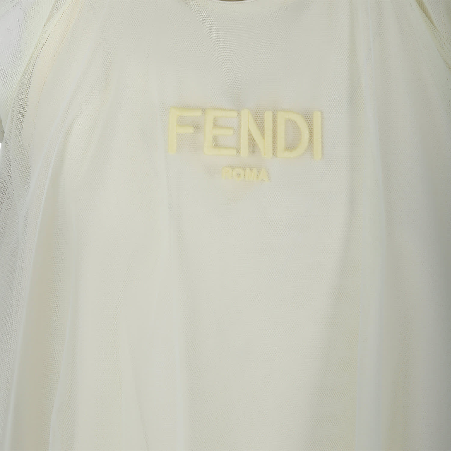 Shop Fendi Yellow Dress For Girl With Logo In Lemon