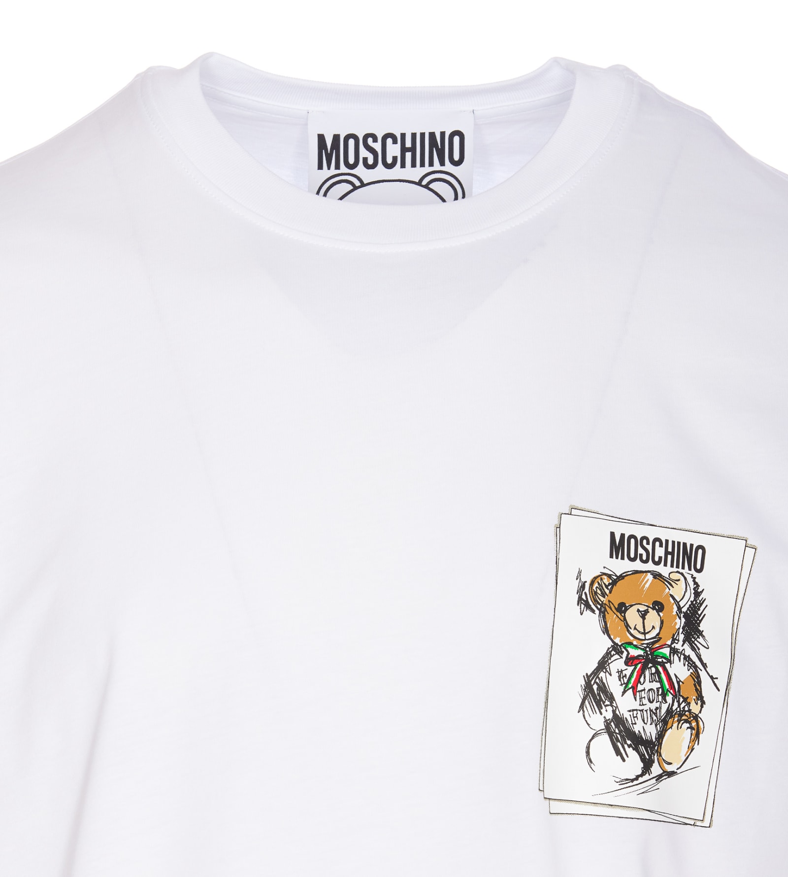 Shop Moschino Teddy Bear T-shirt In White