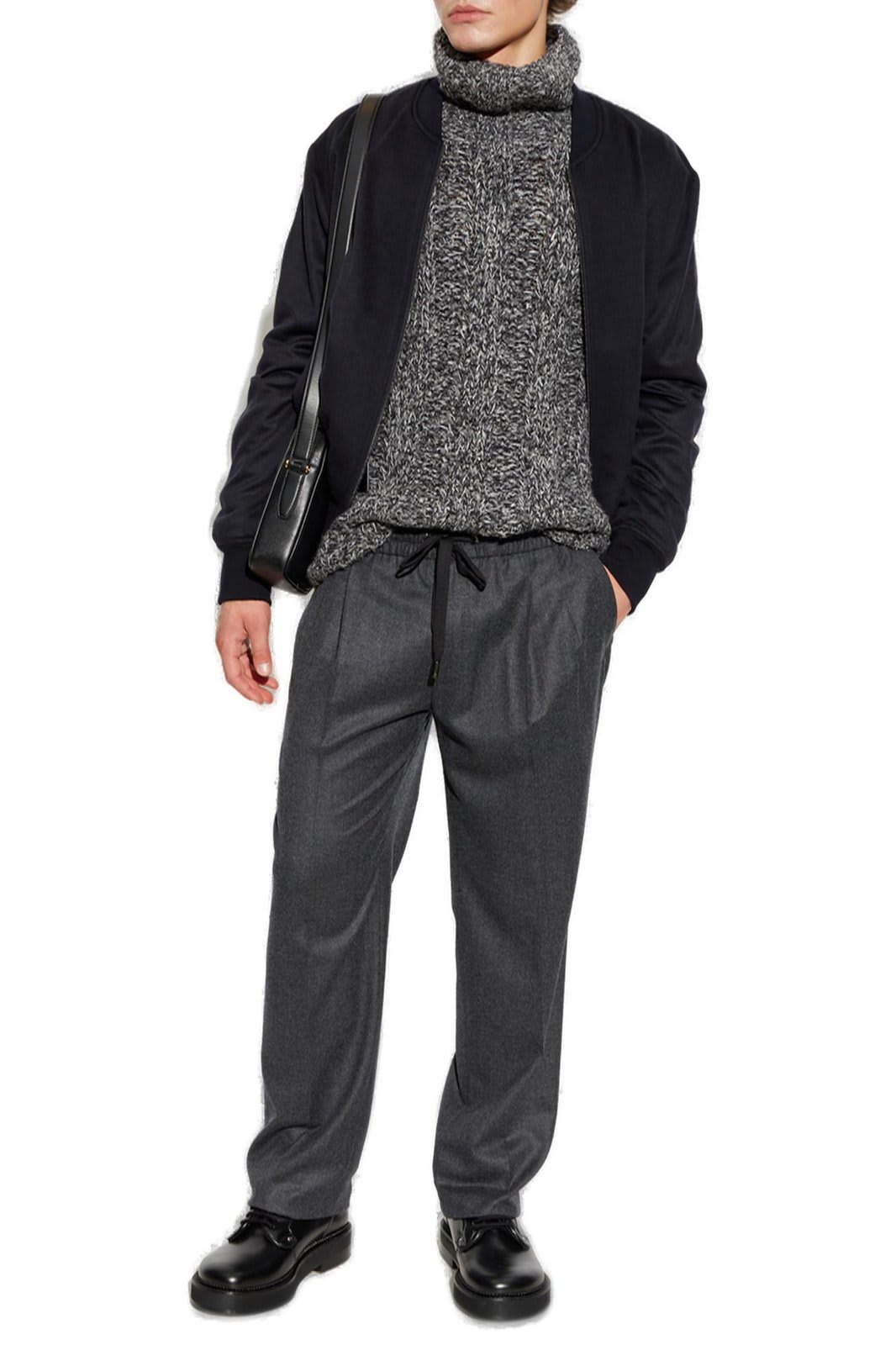 Shop Dolce & Gabbana Flannel Jogging Pants In Grey