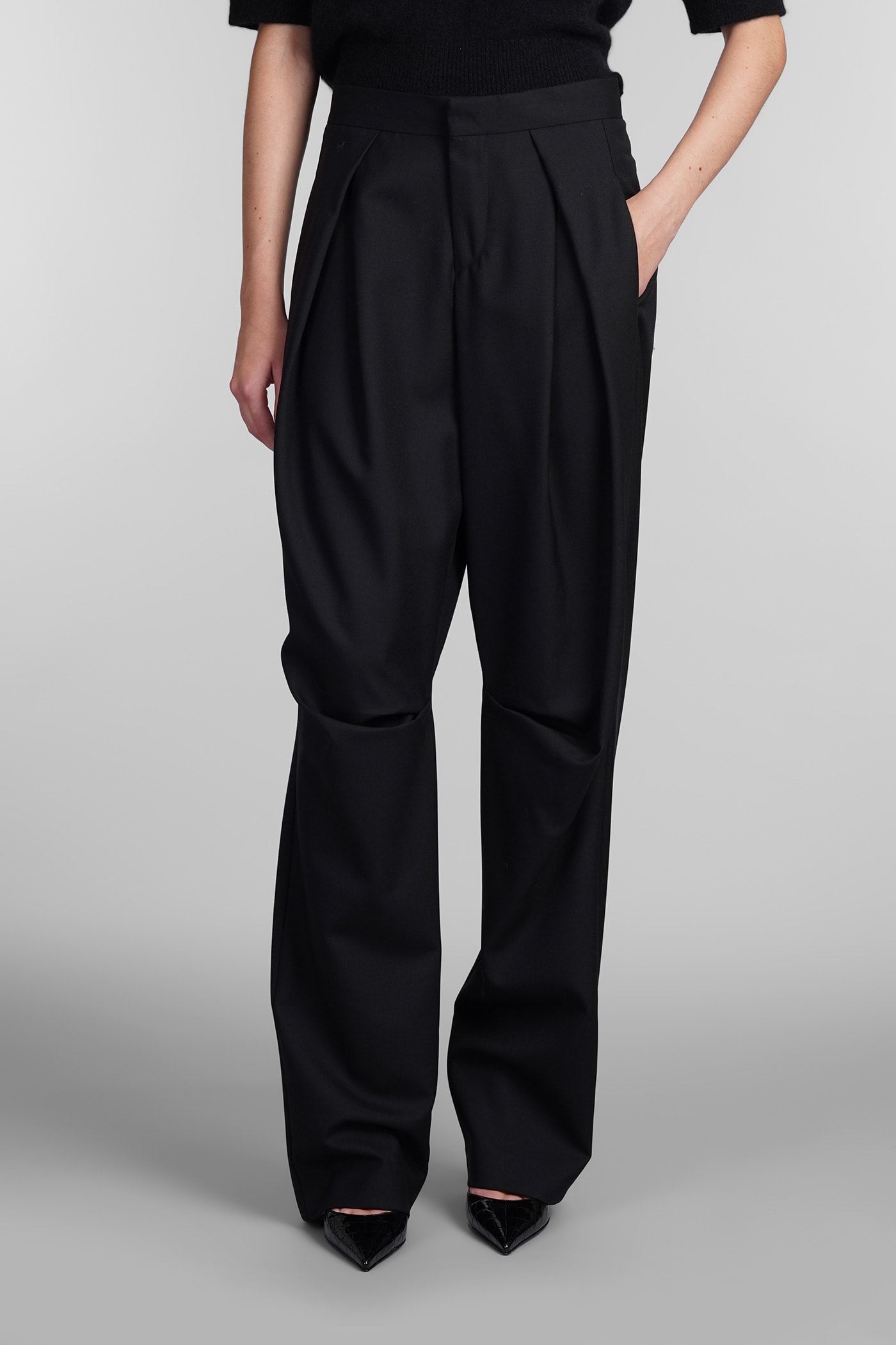 Shop Laneus Pants In Black Wool