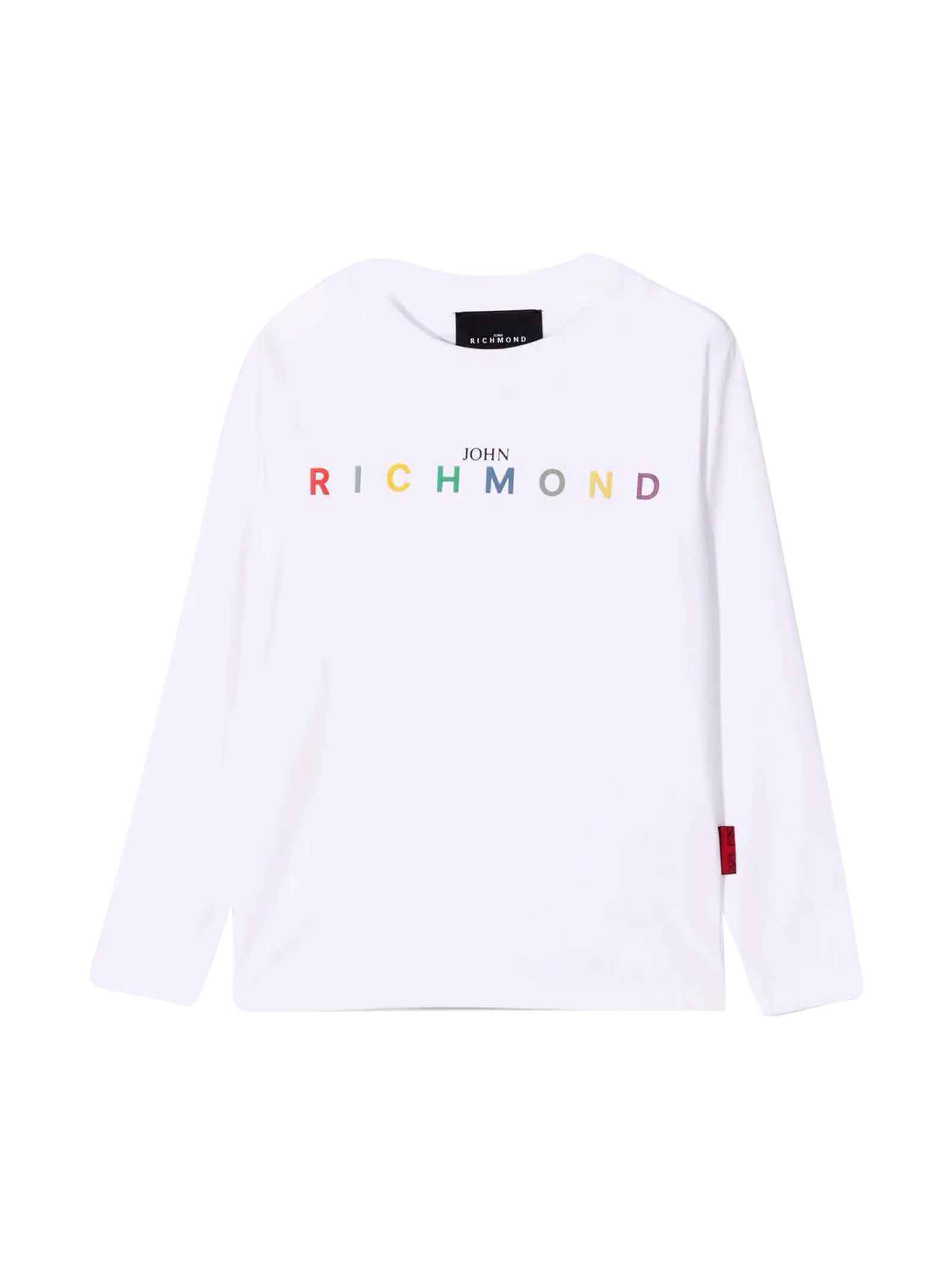 John Richmond White T-shirt With Multicolor Print
