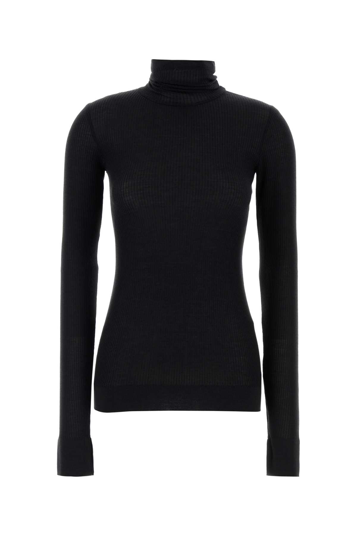 Lemaire Wool Turtleneck Top In Blue