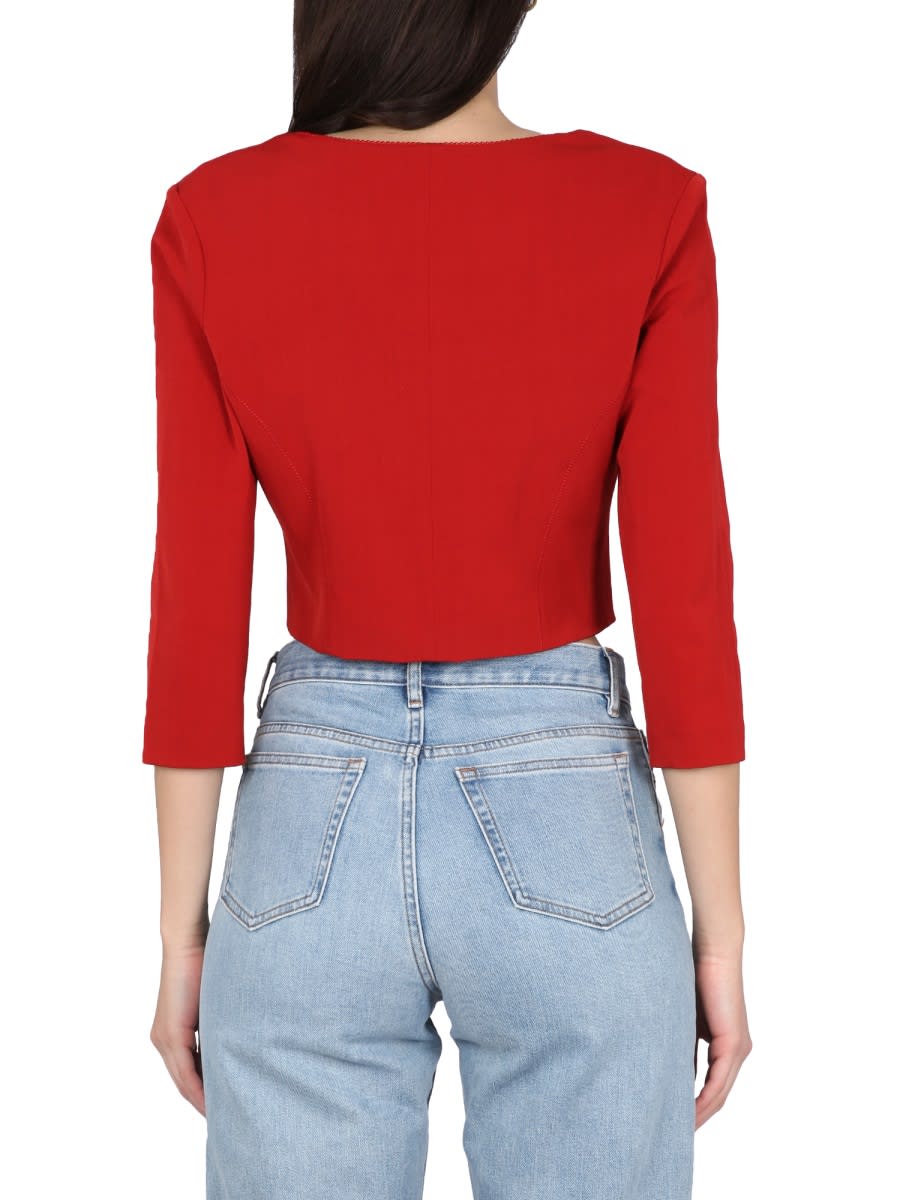 Acne Studios Square Collar Blouse With Hook Button In Red