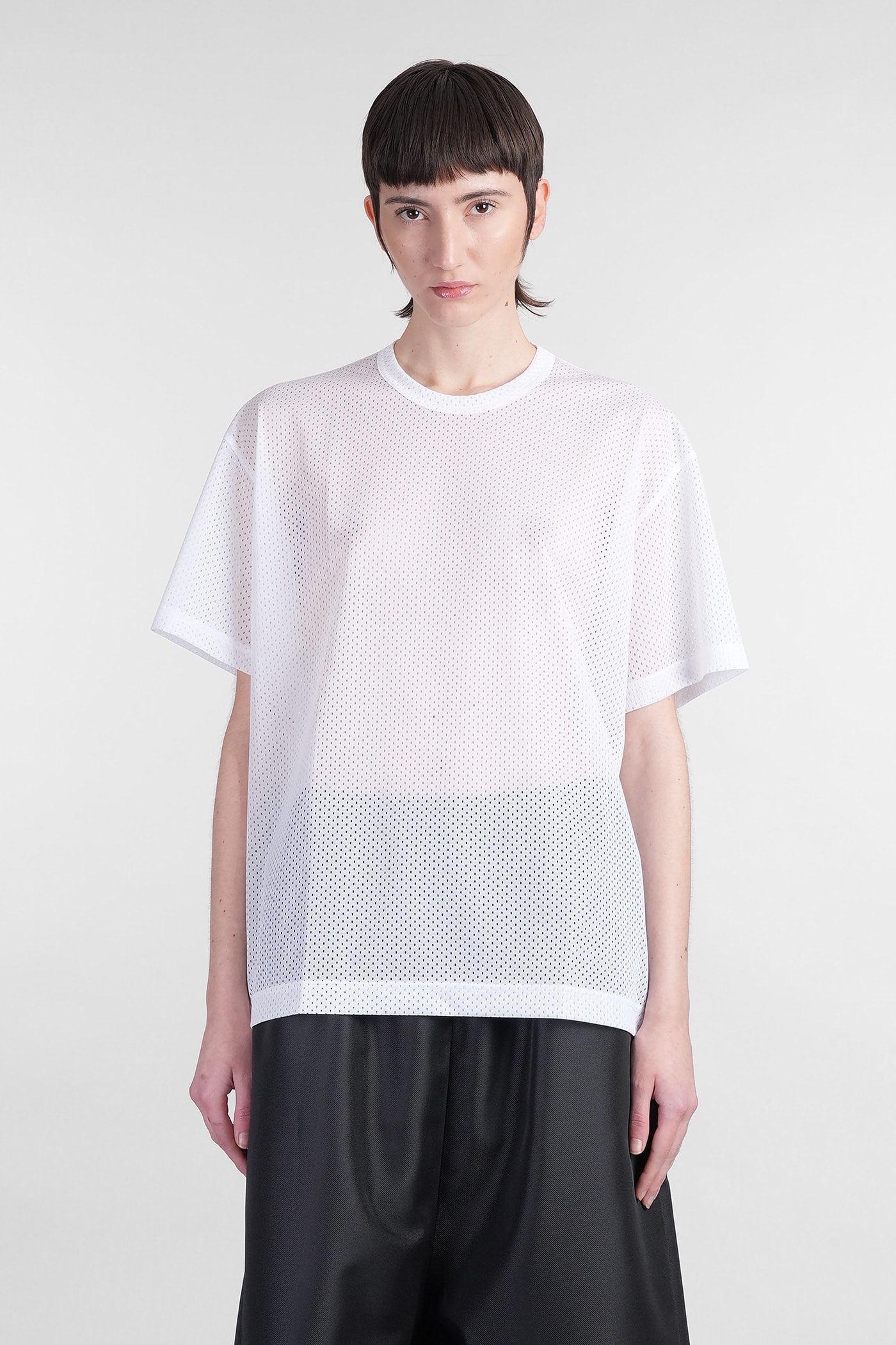 COMME DES GARÇONS T-SHIRT IN WHITE POLYESTER