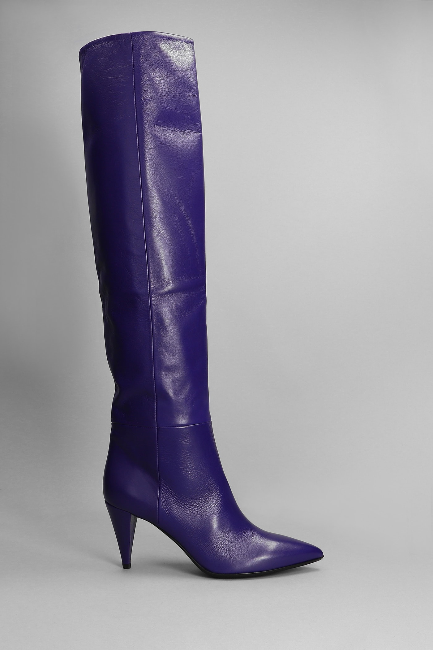 Strategia High Heels Boots In Viola Leather