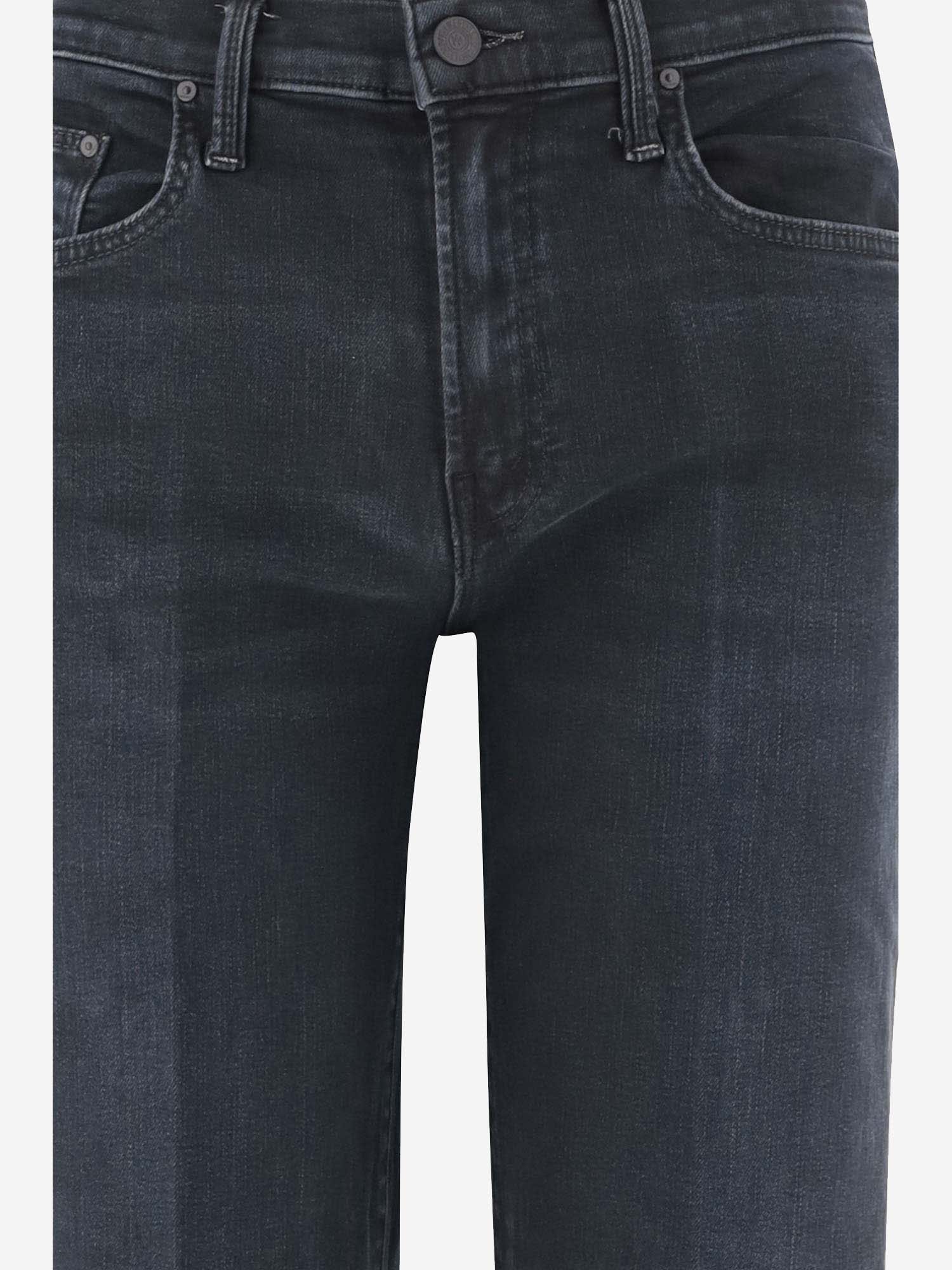 Shop Mother Stretch Cotton Denim Jeans In Black