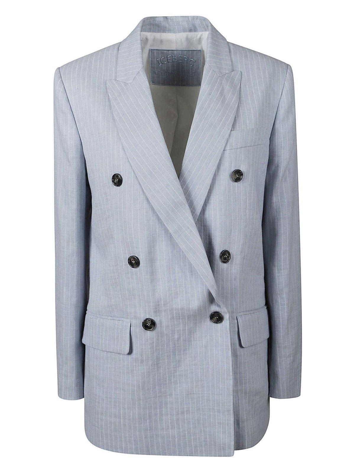 Pinstriped Double-breasted Blazer