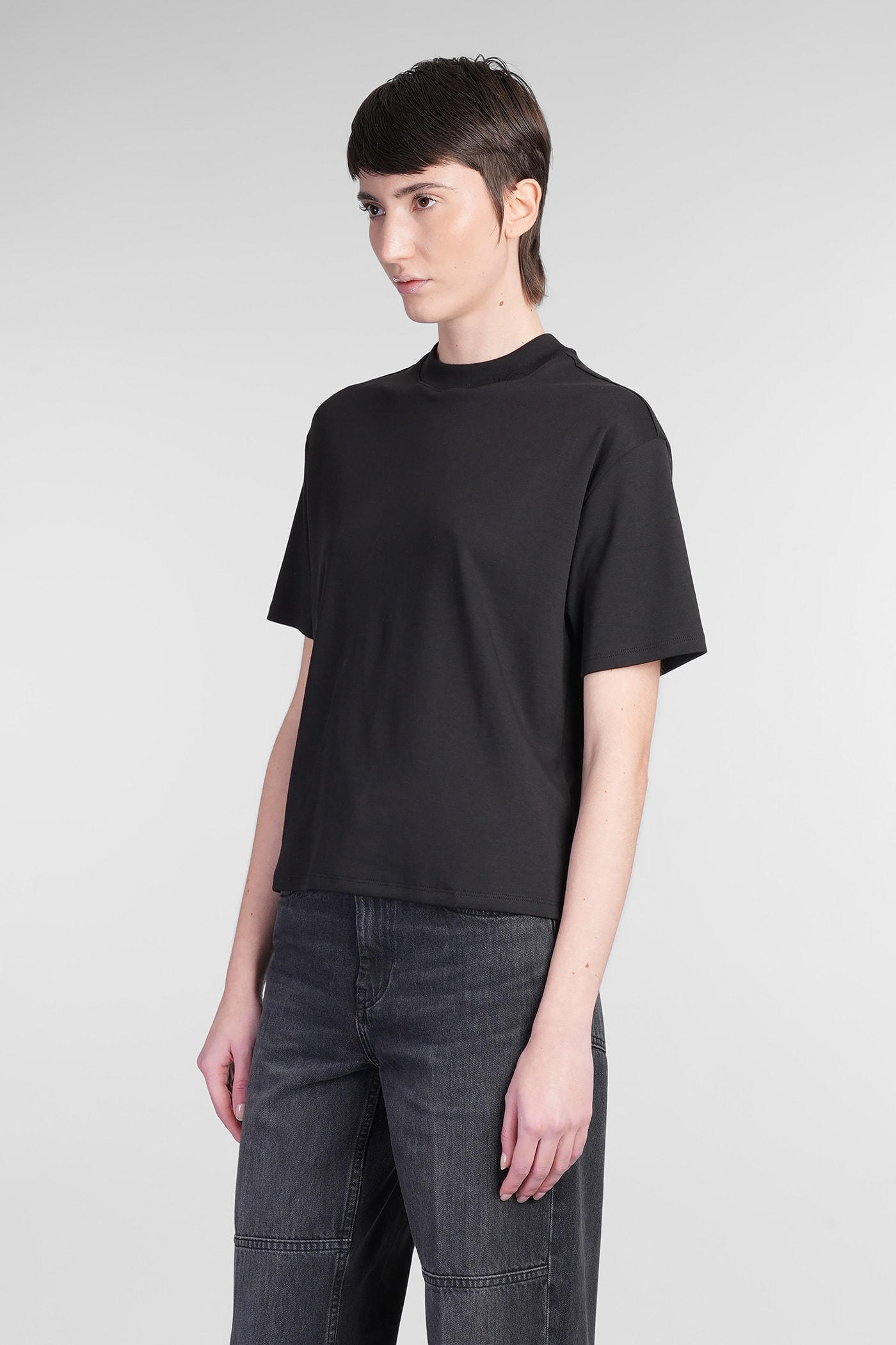 Theory Tiny Tee 2 Nebulous Organic Cotton Top In Black