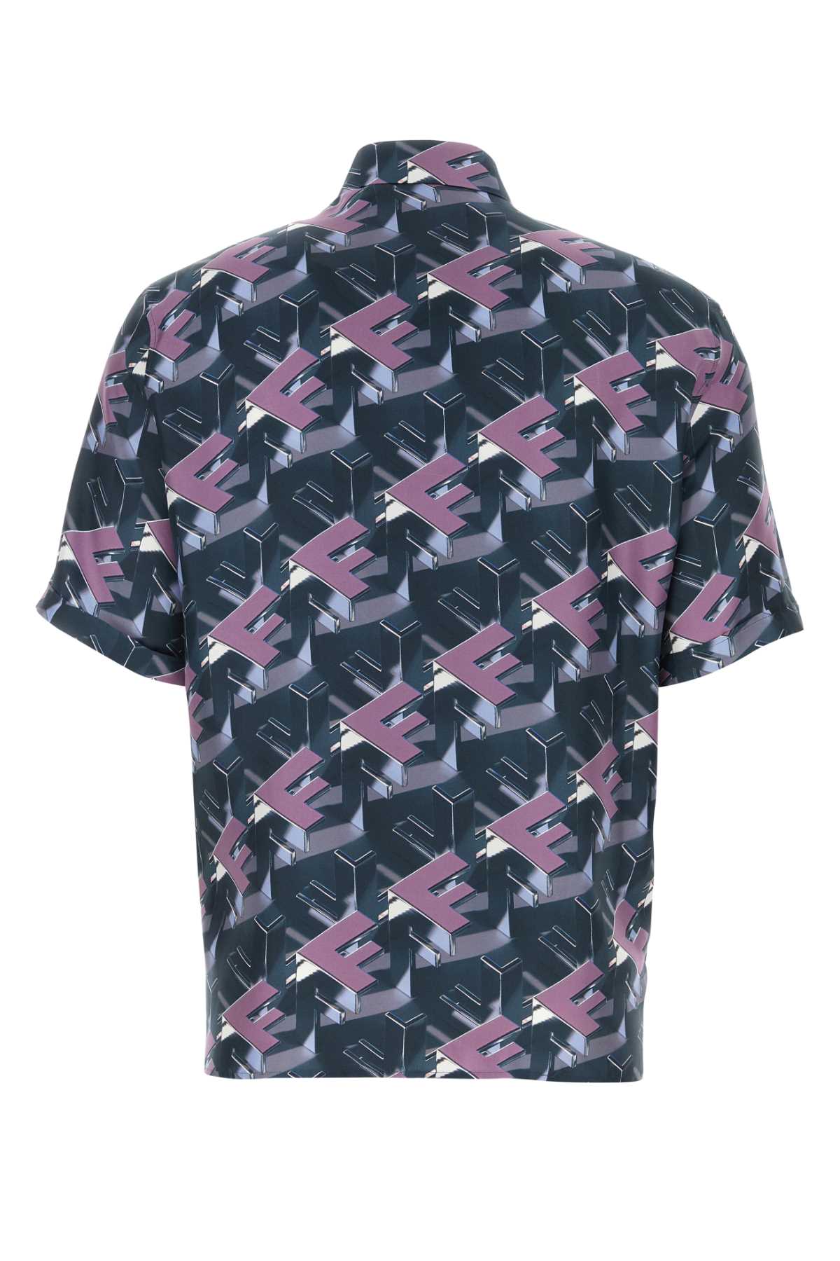 Shop Fendi Printed Silk Shirt In Lilac