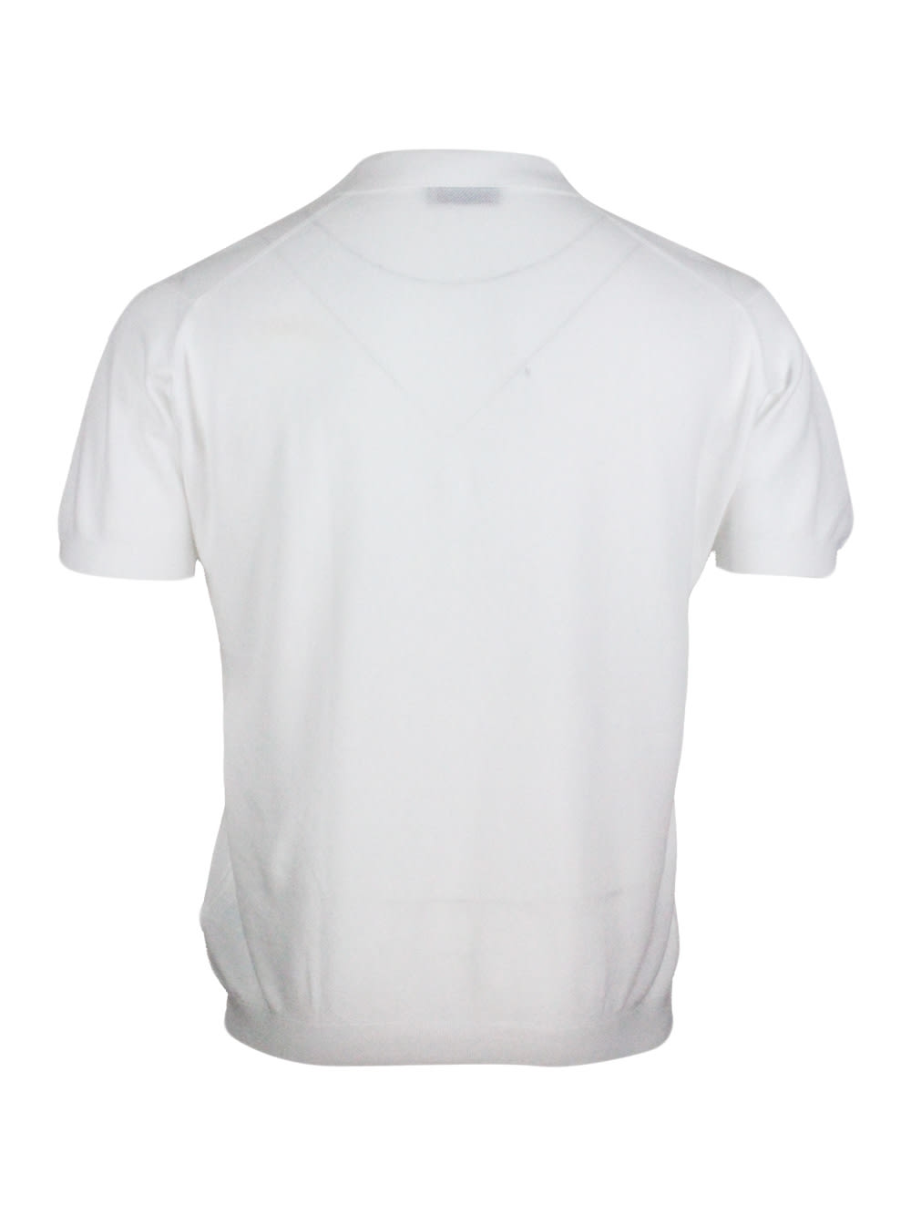 Shop John Smedley Short-sleeved Polo Shirt In Extrafine Piqué Cotton Thread With Three Buttons In White