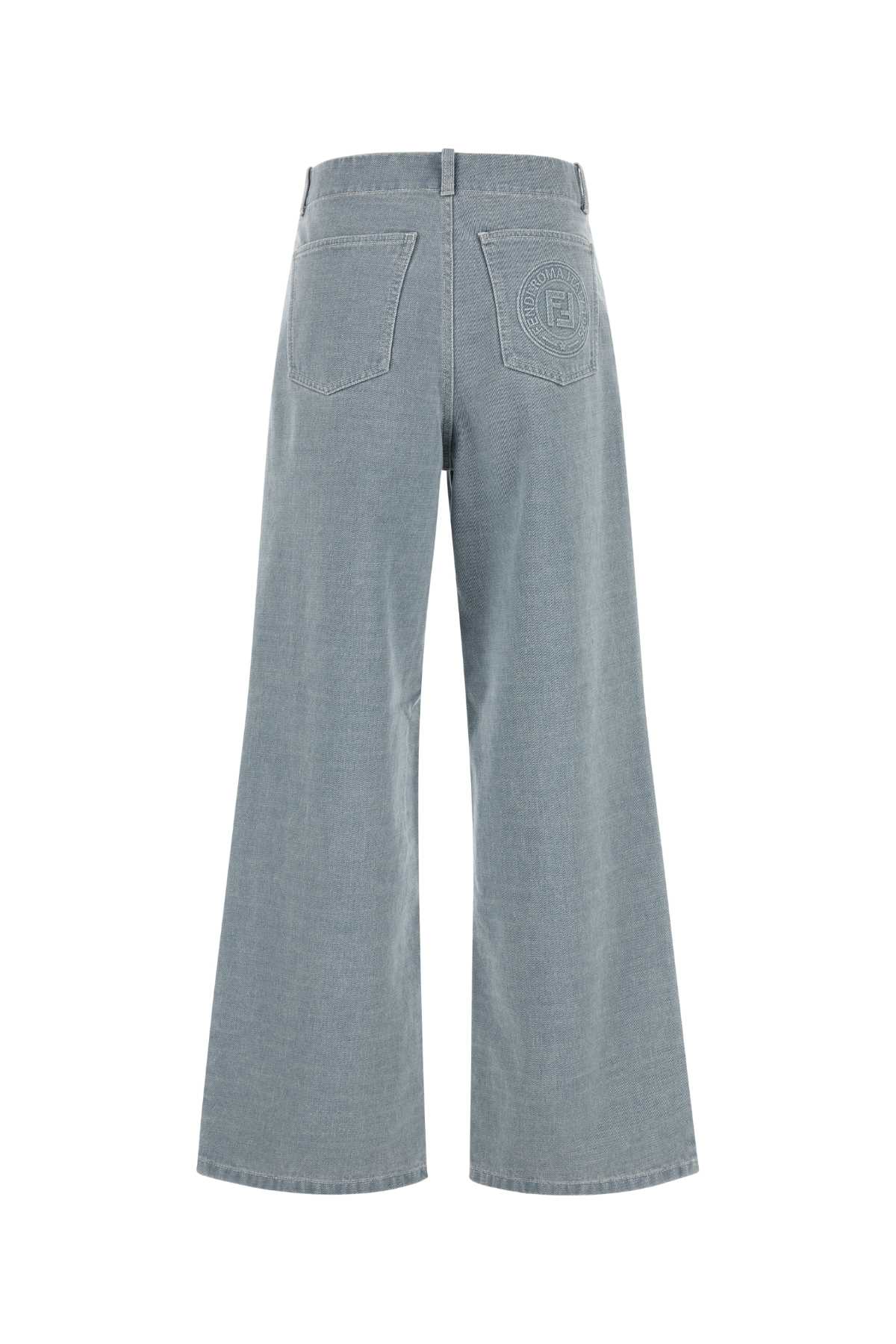 Fendi Denim Wide-leg Jeans In Blue