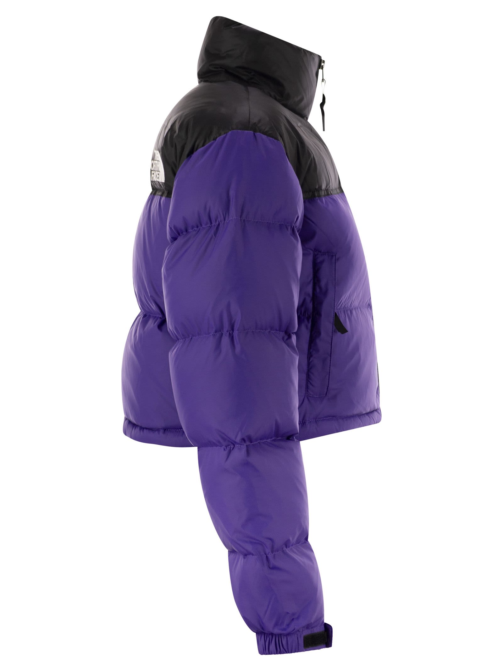 Shop The North Face 1996 Retro Nuptse Short Down Jacket In Purple/black