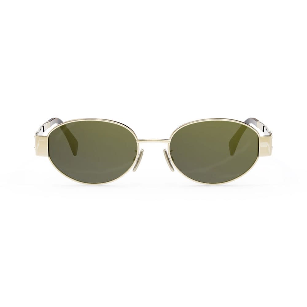 Shop Celine Sunglasses In Oro/verde