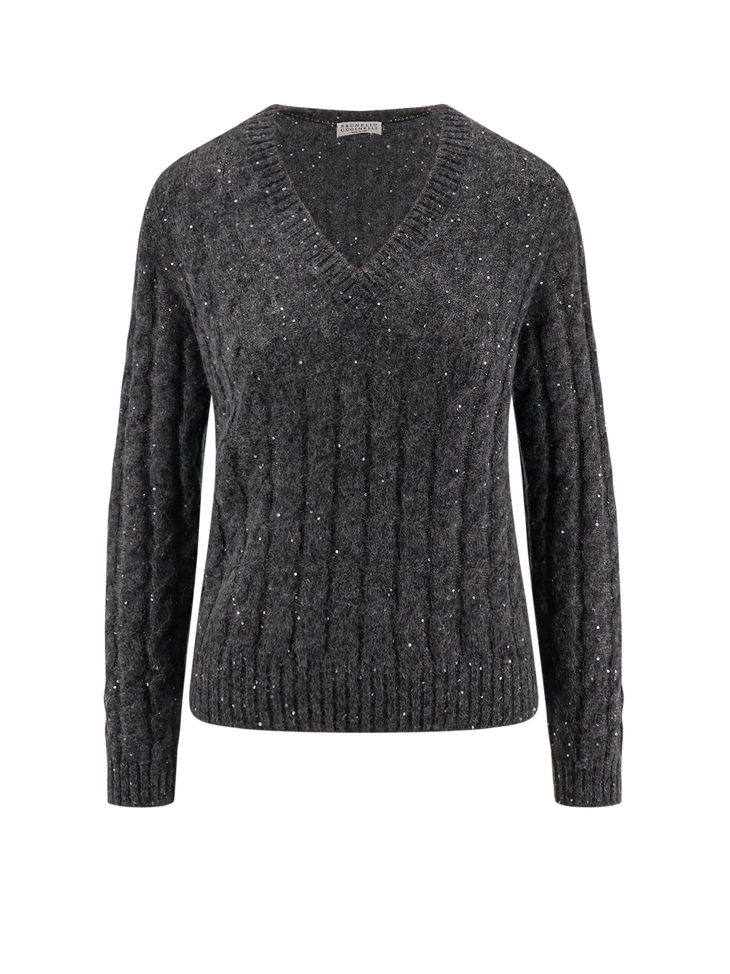 Brunello Cucinelli Wool Blend Sweater With All-over Sequins