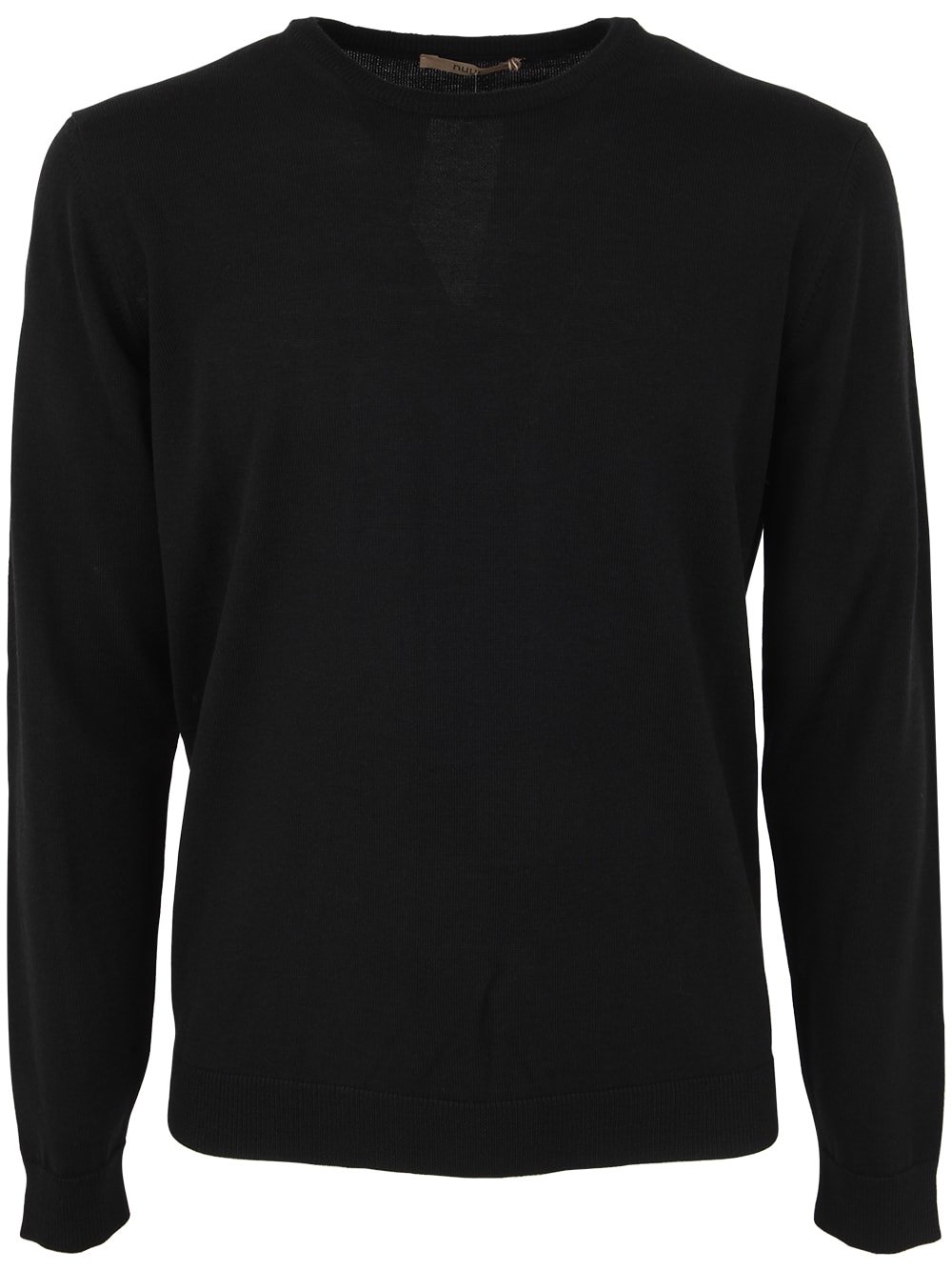 Shop Nuur Long Sleeve Crew Neck Sweater In Black