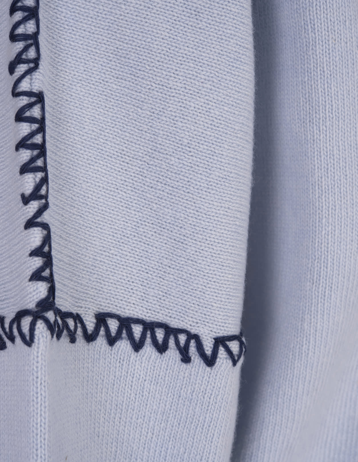 Shop Marni Light Blue Sweater With Logo And Stitching