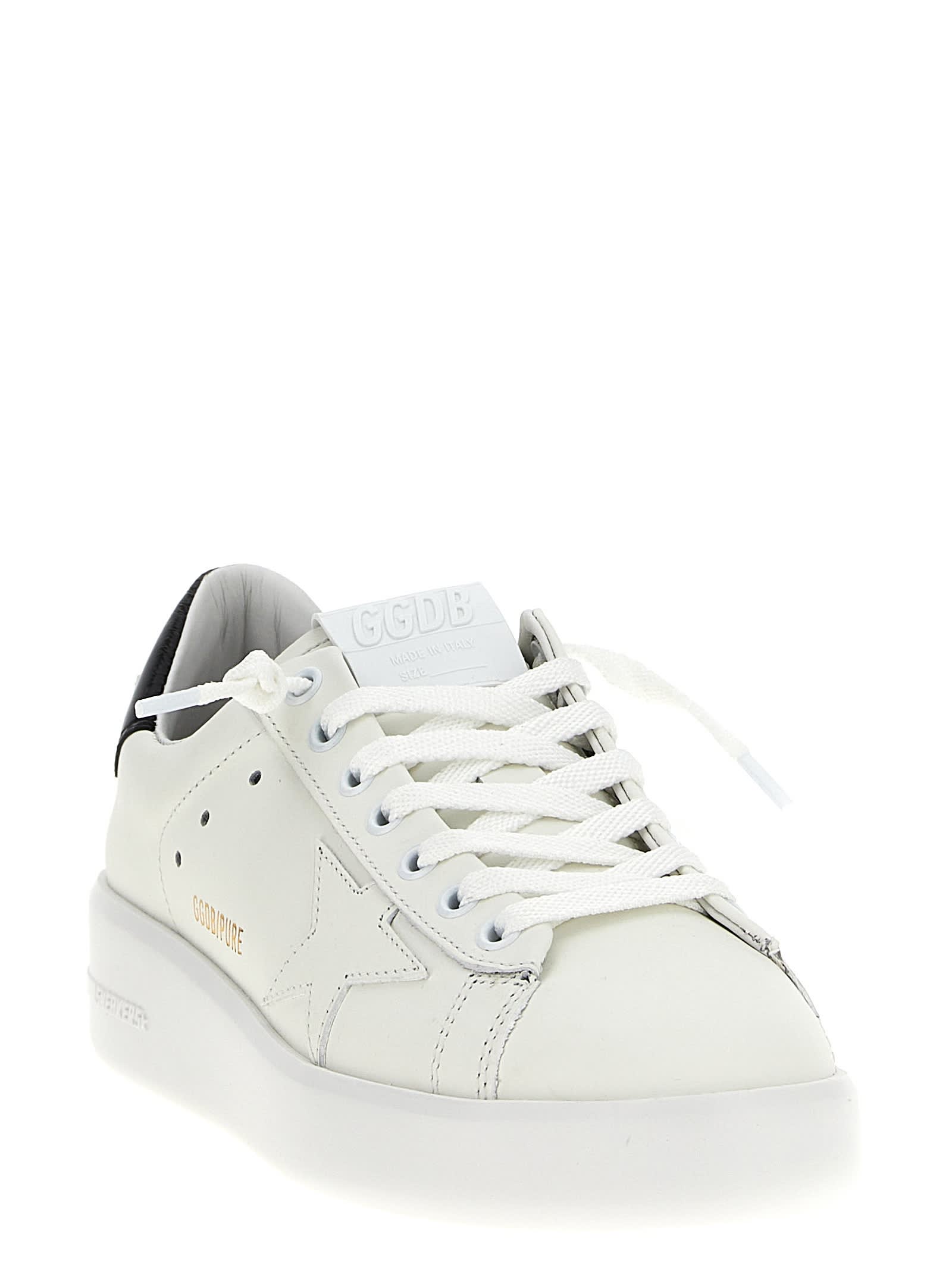 Golden Goose Deluxe Brand Contrasting Heel Sneakers With Logo Embellishments In White