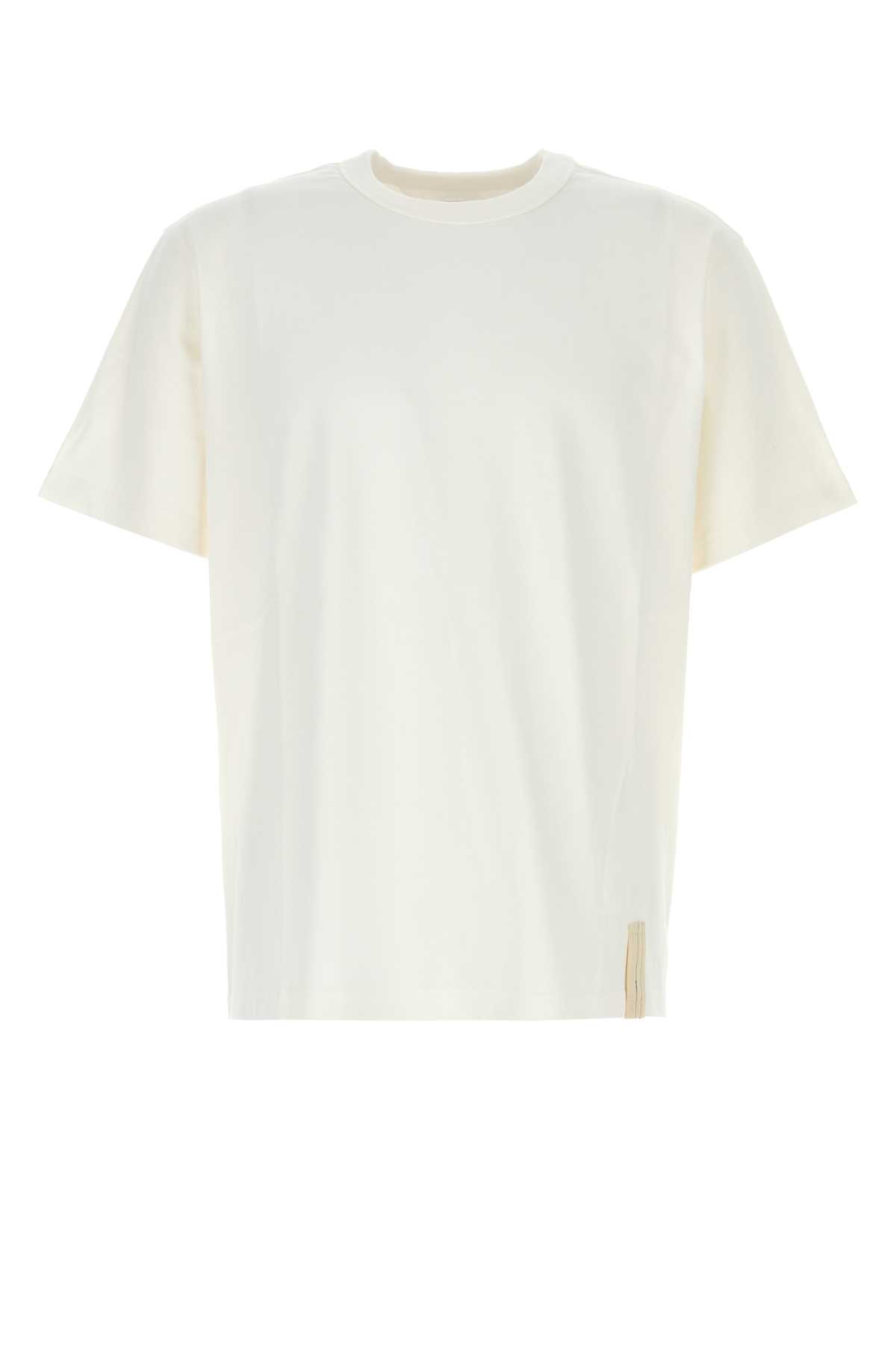 Shop Bottega Veneta White Cotton T-shirt In Chalk