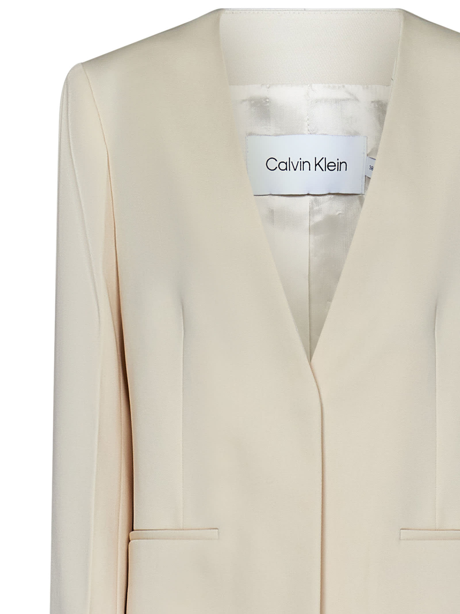 Shop Calvin Klein Suit Dress In Beige