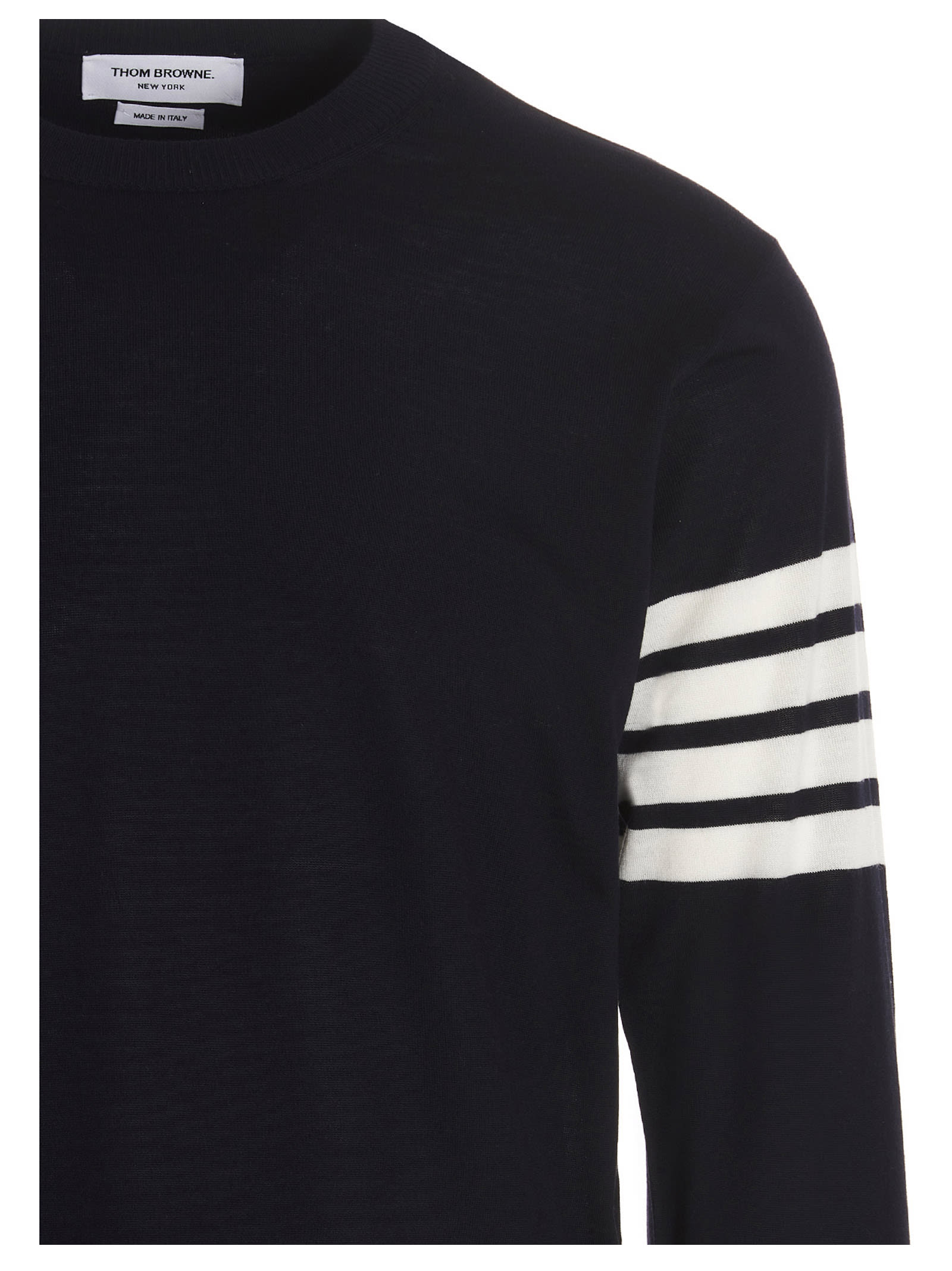 Shop Thom Browne 4 Bar Sweater In Blue