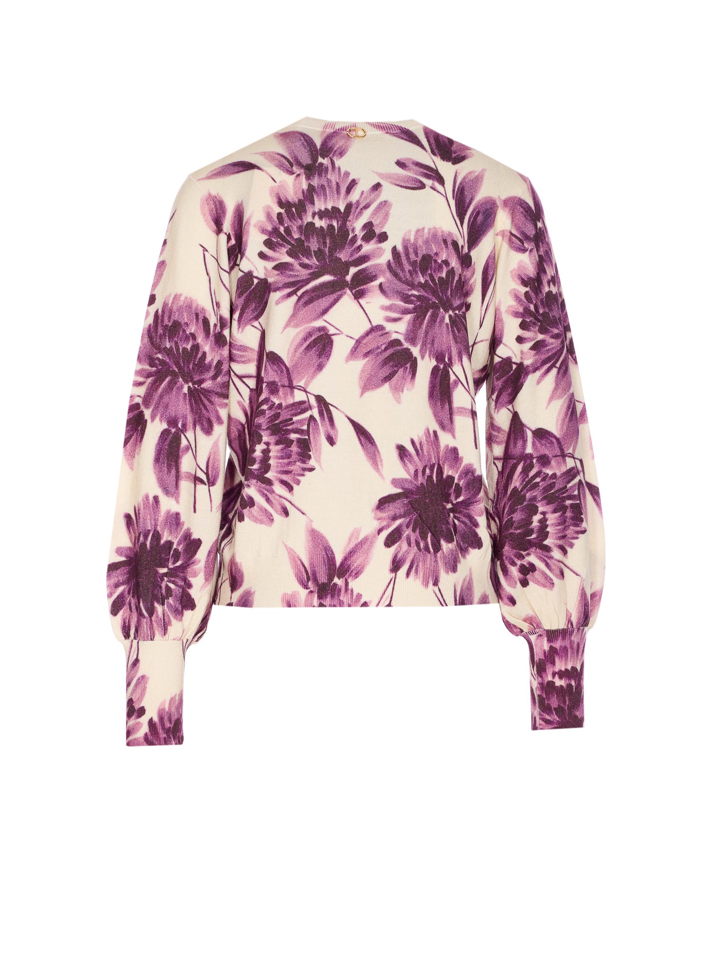 Twinset Twin-set Floral Lace Sweater With Lightweight Elegance In Multi