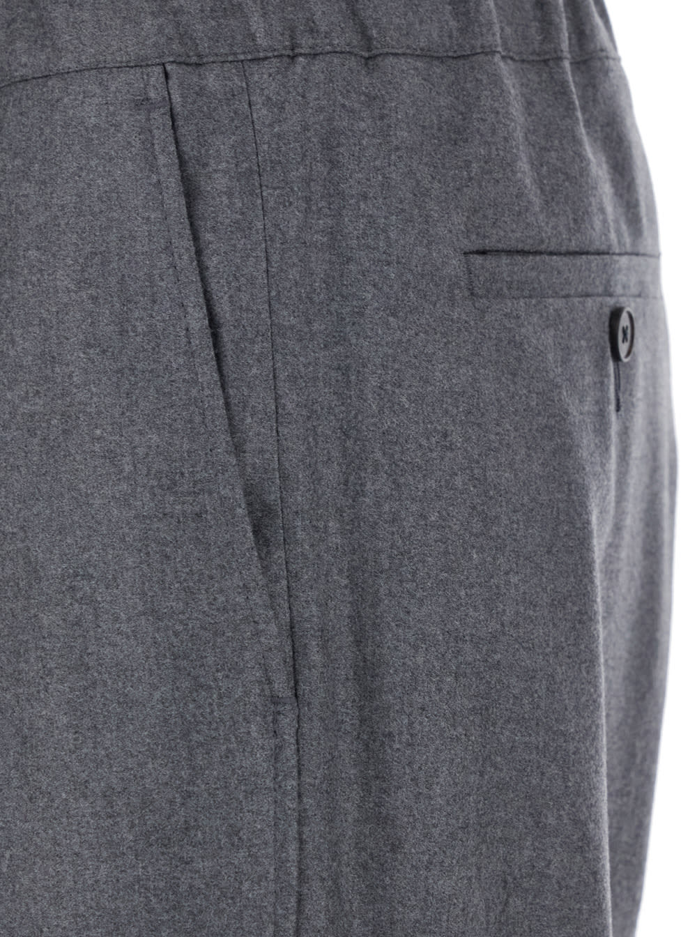 Low Brand Grey Pants With Elastic Waist In Cotton Man In Gray