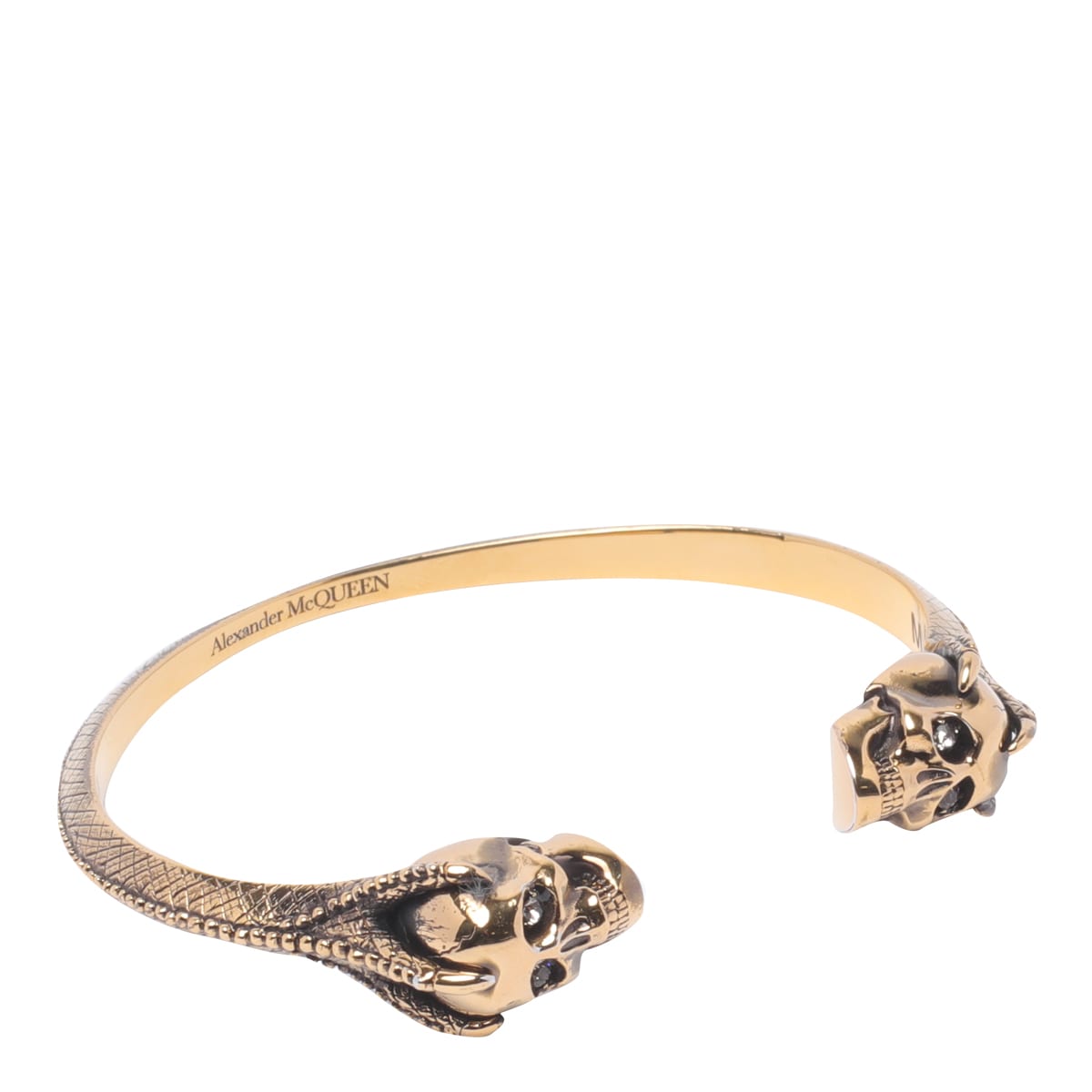 Shop Alexander Mcqueen Skull Bracelet In Golden