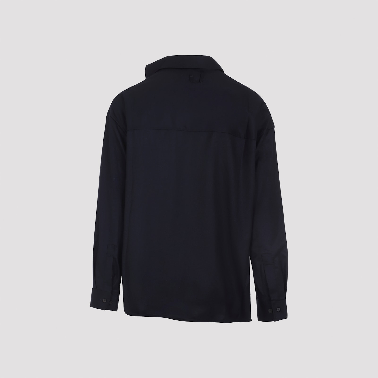 Jacquemus Long Sleeve Checkered Shirt Chest Pocket In Blue