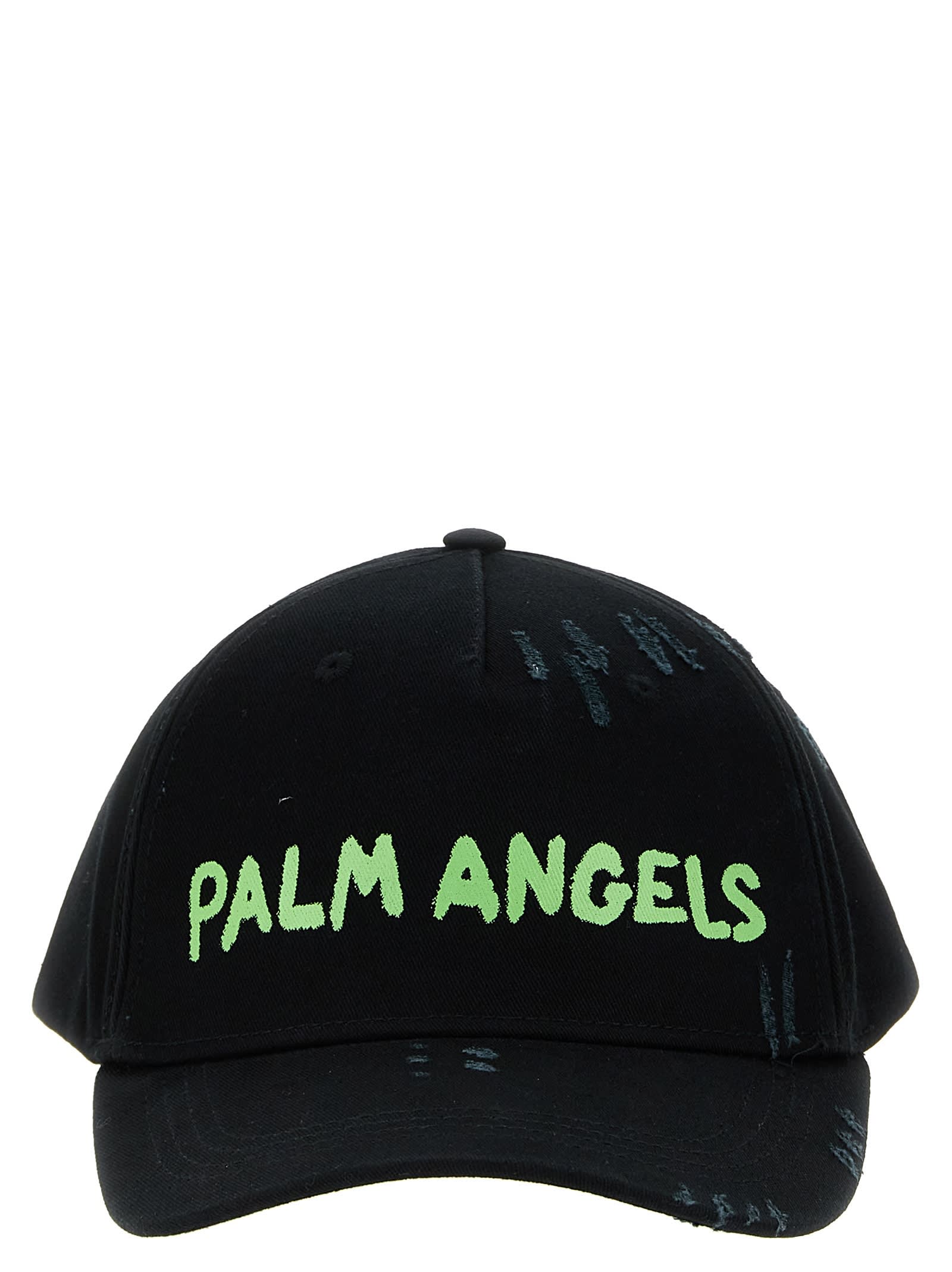 Shop Palm Angels Seasonal Logo Baseball Cap In Black